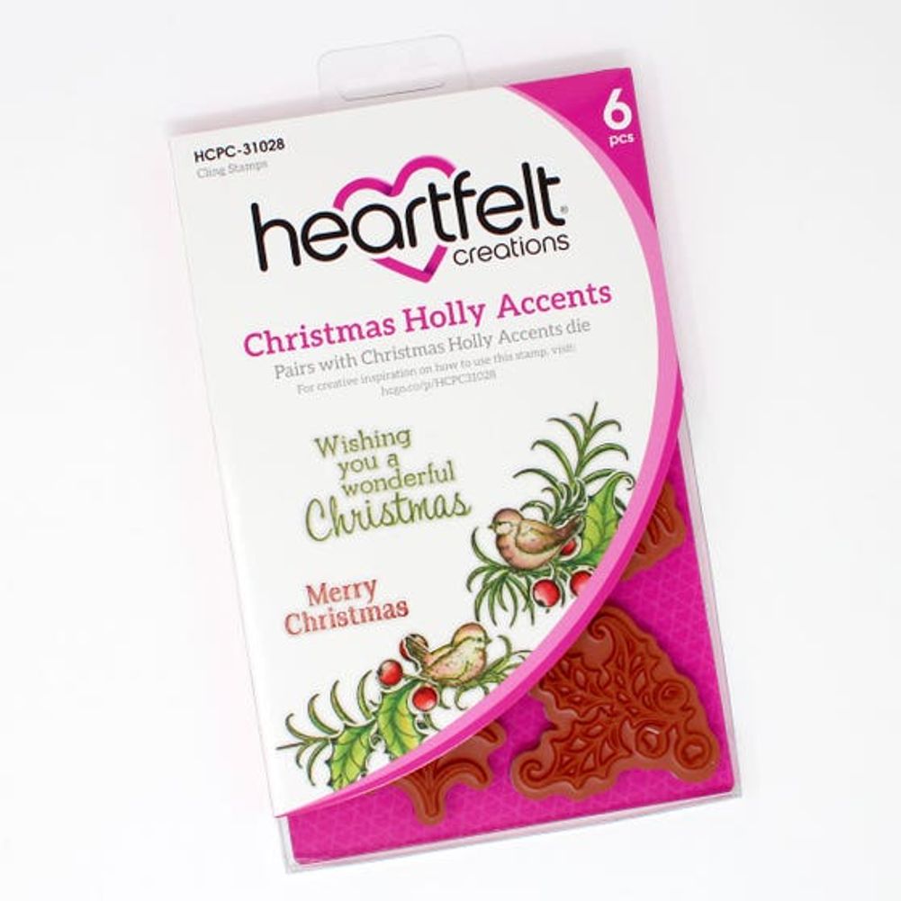 Christmas Holly Accents Cling Stamp Set