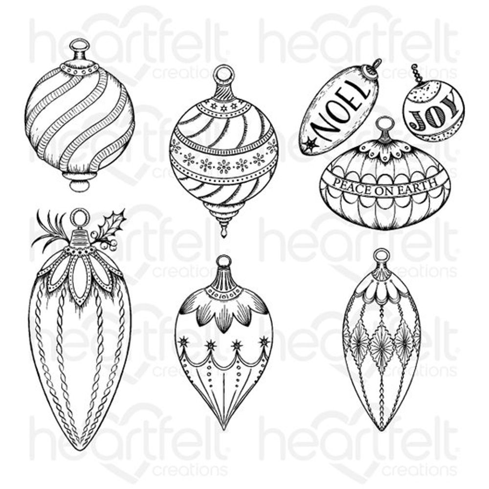Noel Holiday Ornaments Cling Stamp Set