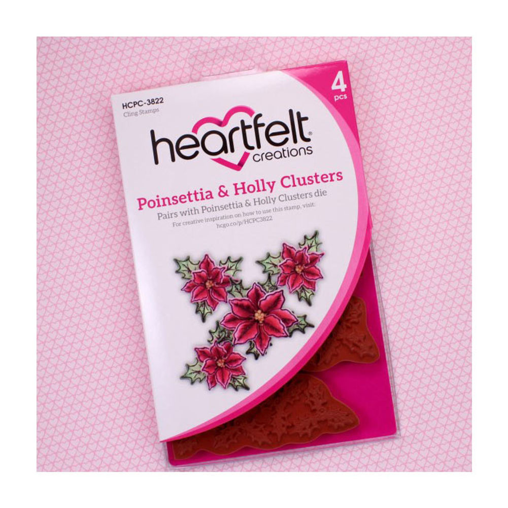Poinsettia & Holly Clusters Cling - Stamp