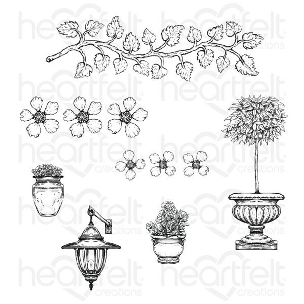 French Cottage 'scapes Cling Stamp Set