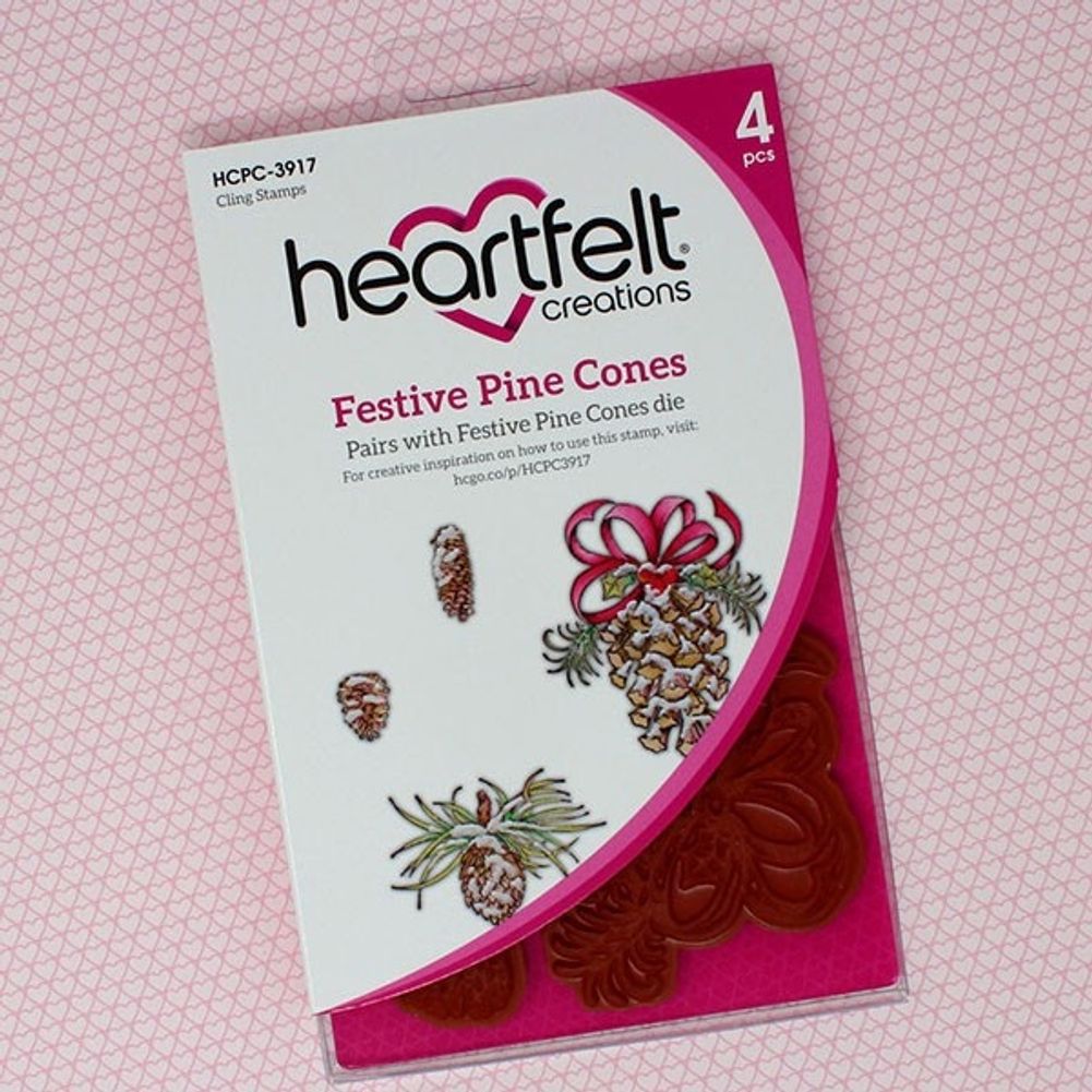 Festive Pine Cones Cling Stamp Set