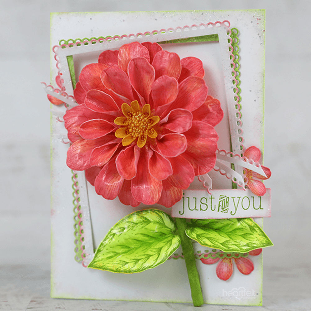 Large Garden Zinnia Cling Stamp Set
