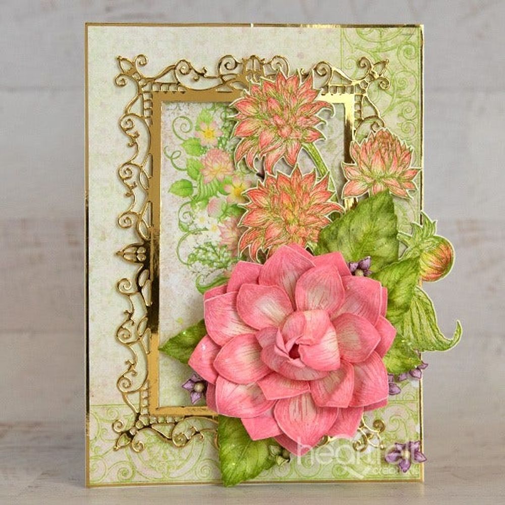 Dahlia and Leaves Cling Stamp Set