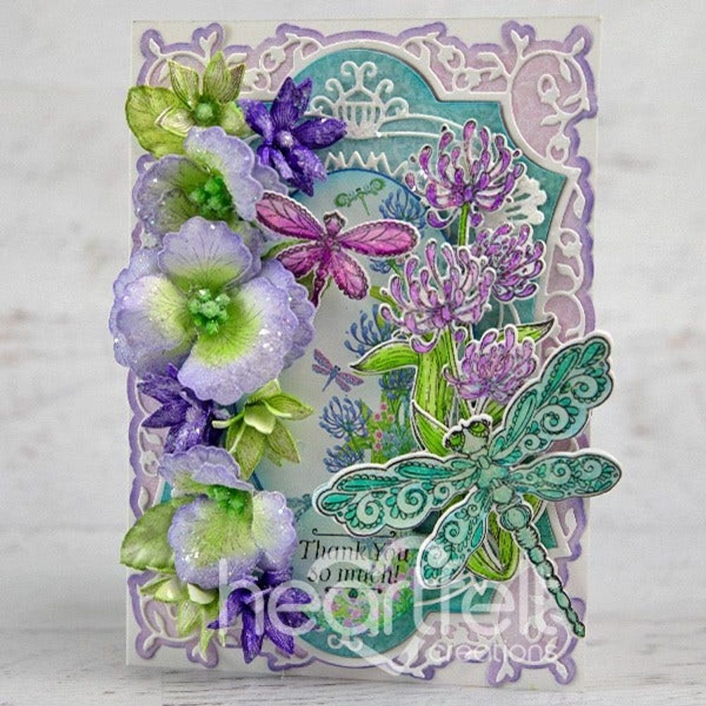 Dragonfly Florals Cling Stamp Set