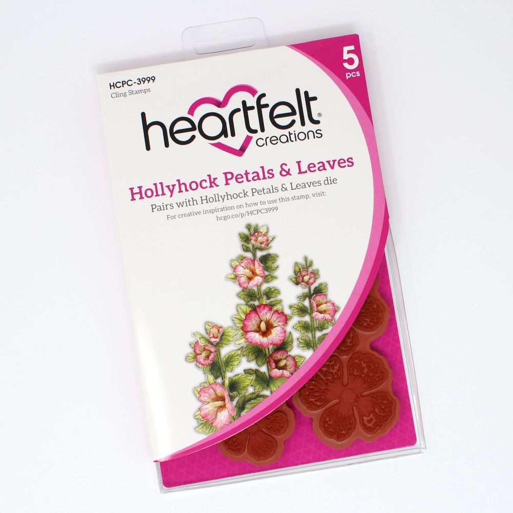 Hollyhock Petals & Leaves Cling Stamp Set
