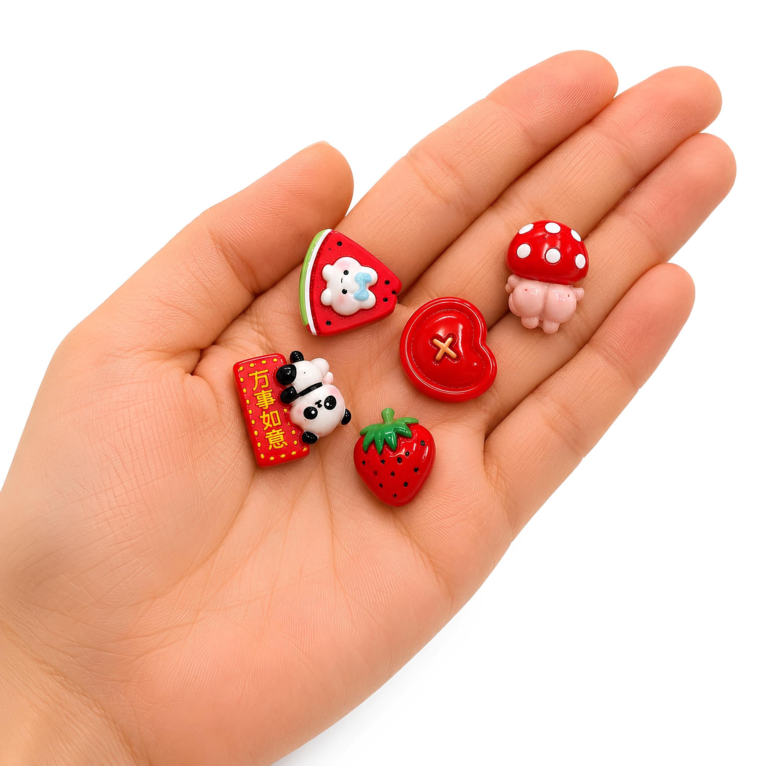 Red Family - Mix Flatback Cabochons Pack