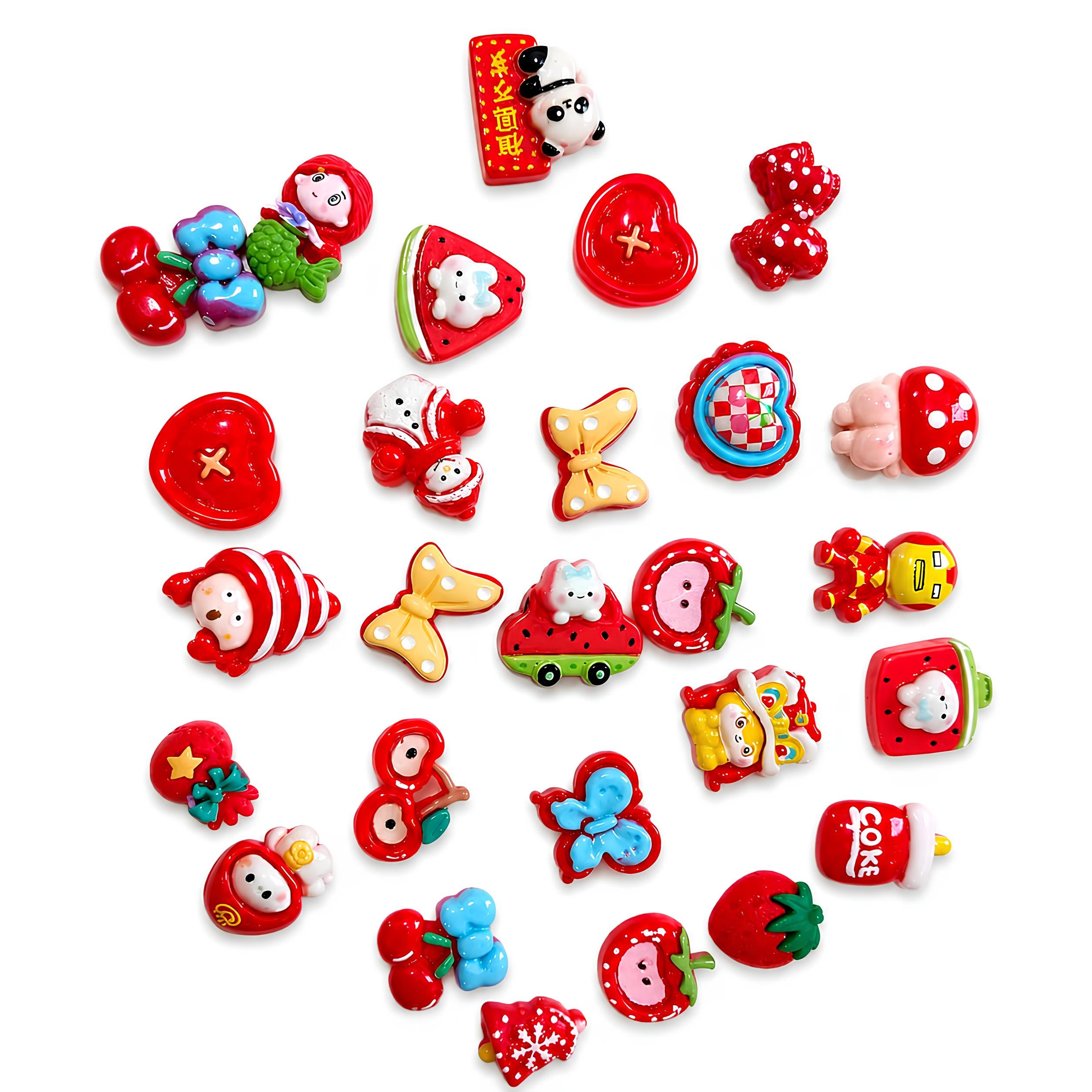 Red Family - Mix Flatback Cabochons Pack