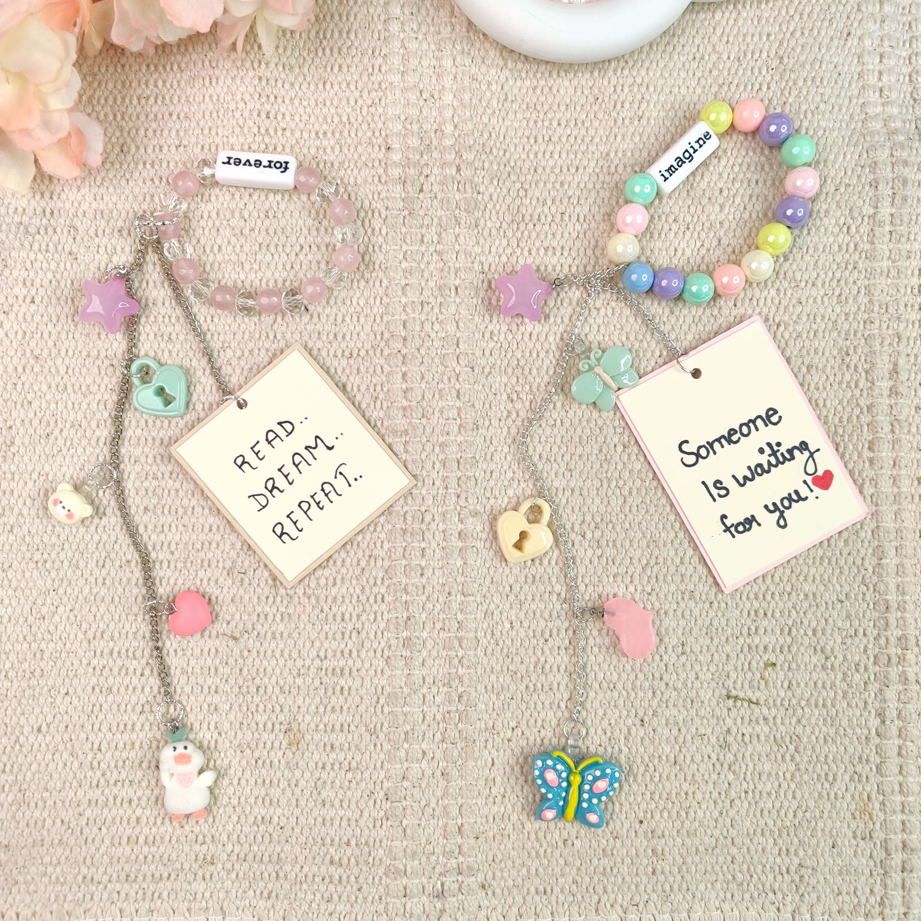 Hanging Hearts With Loop - Rose Pink