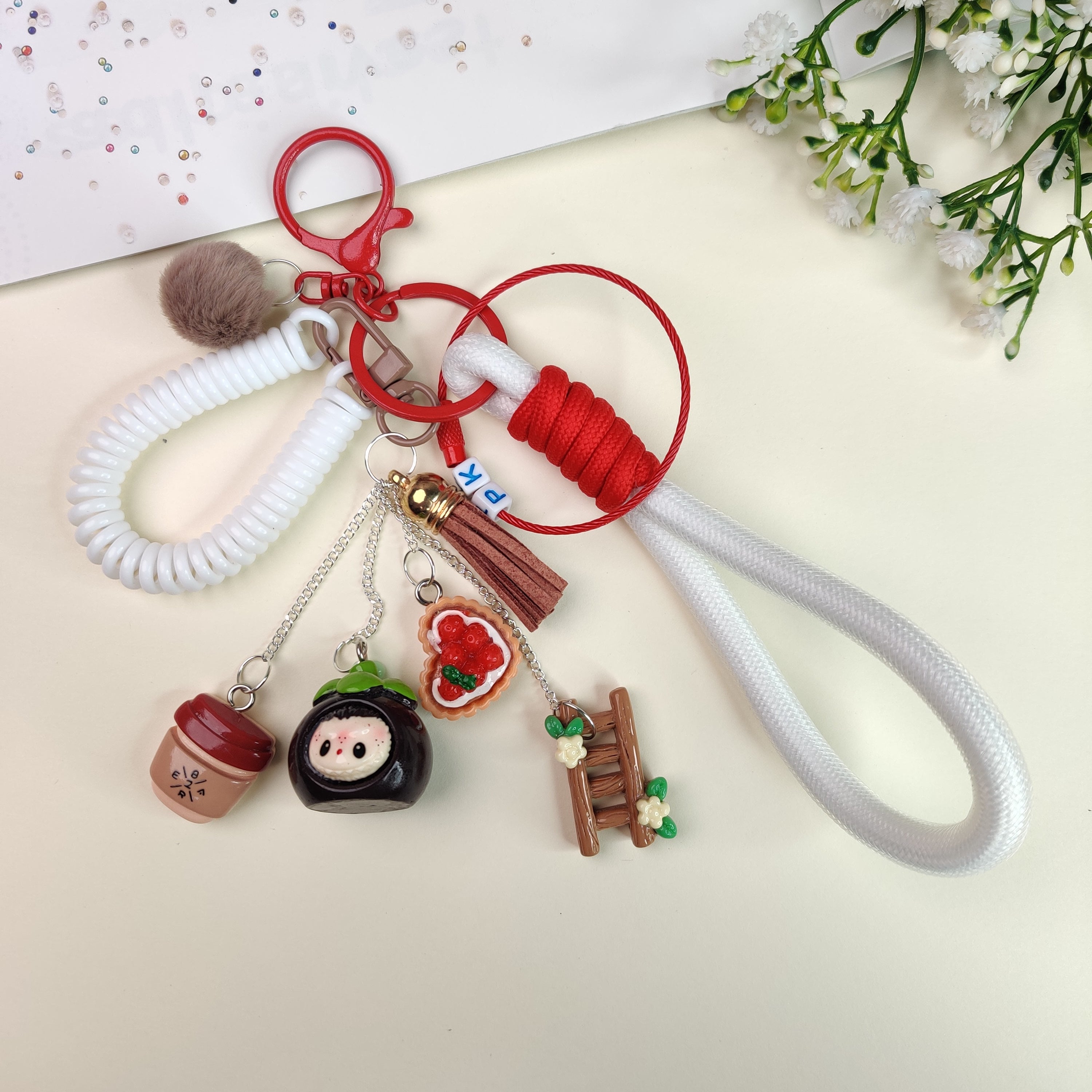 Multicolor Cable Wire Metal Keyrings