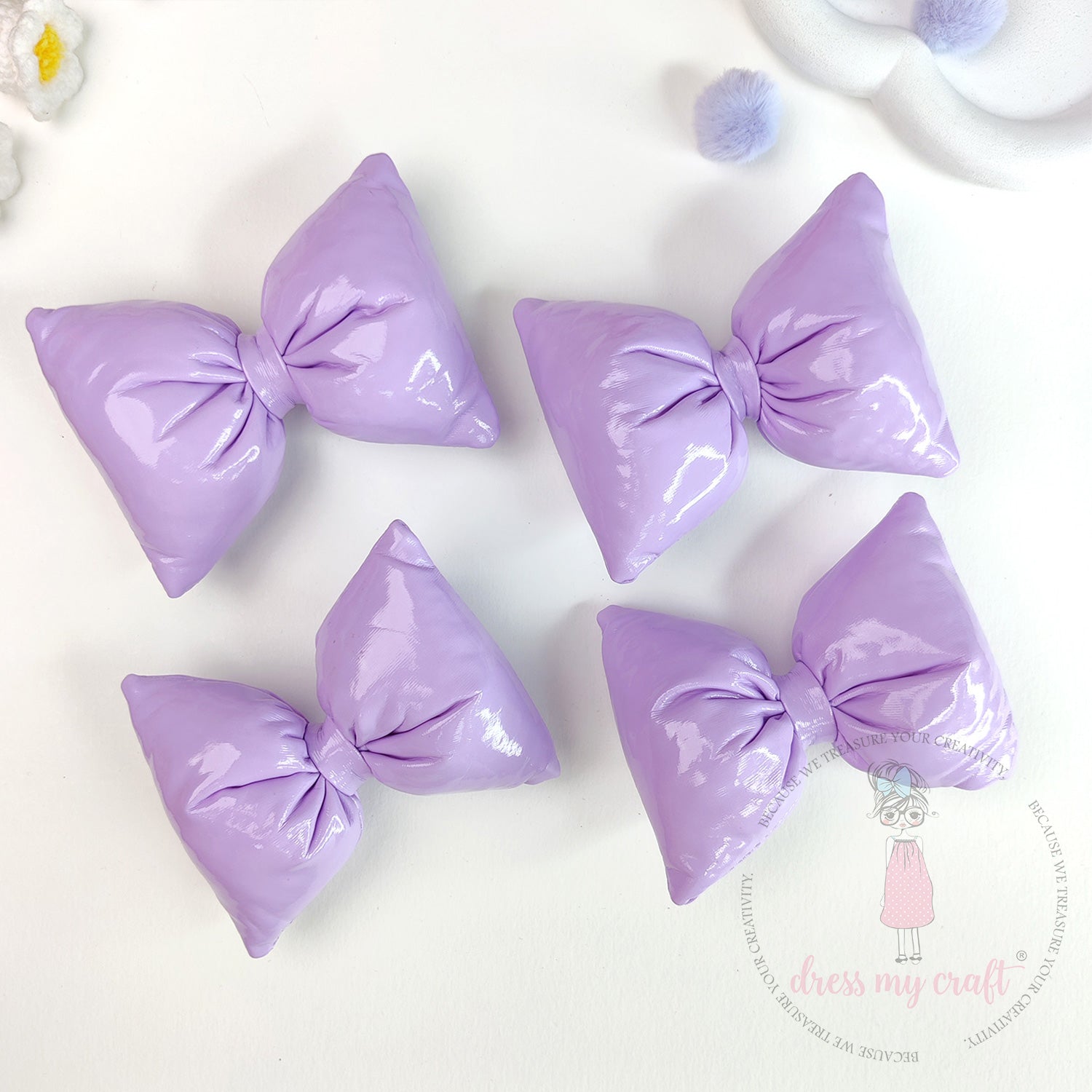 Puffy Bows - Pastel Mauve