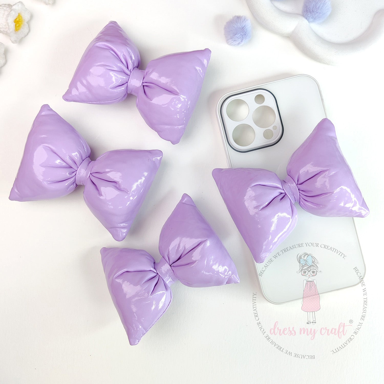 Puffy Bows - Pastel Mauve