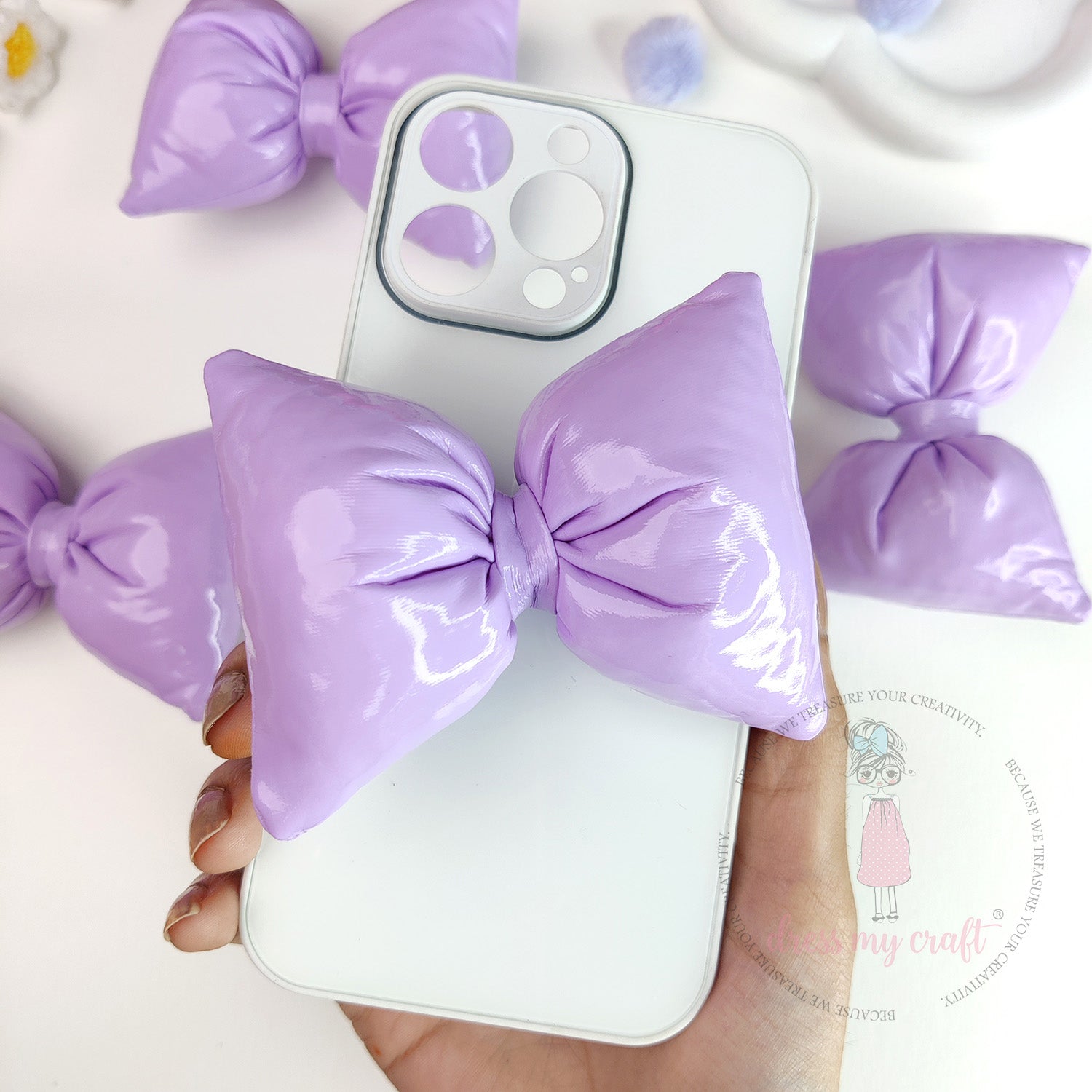 Puffy Bows - Pastel Mauve