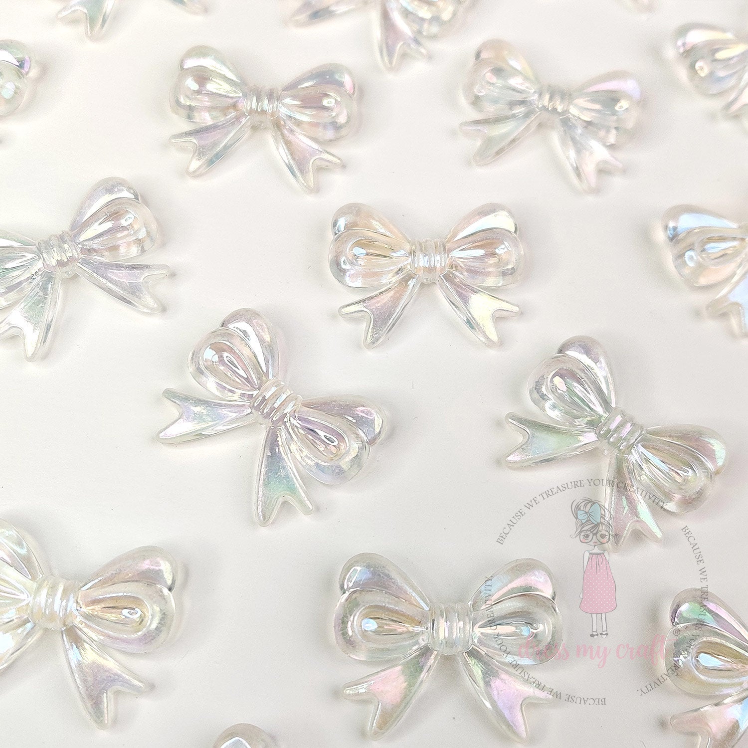 Holographic Pearl Bow Beads