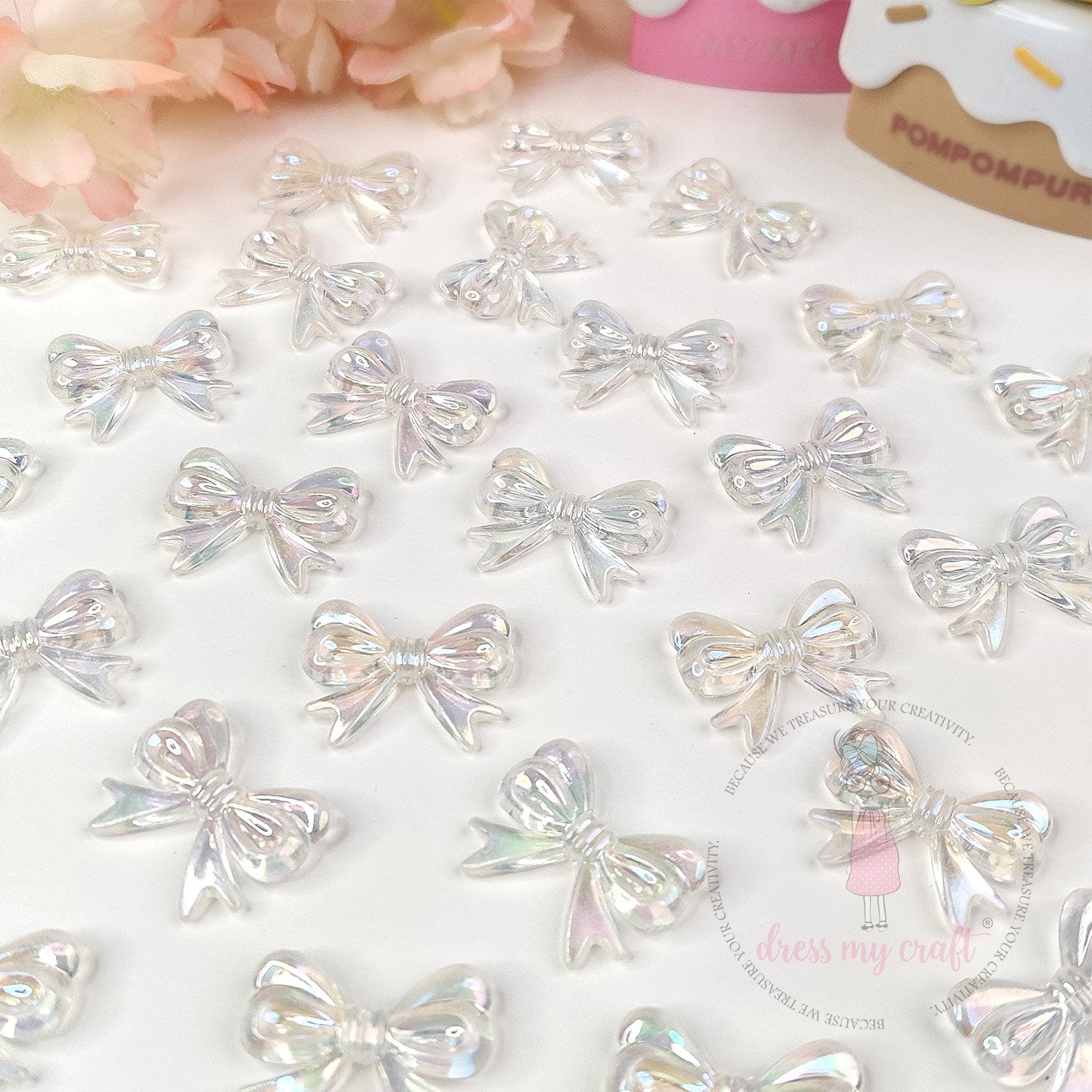 Holographic Pearl Bow Beads