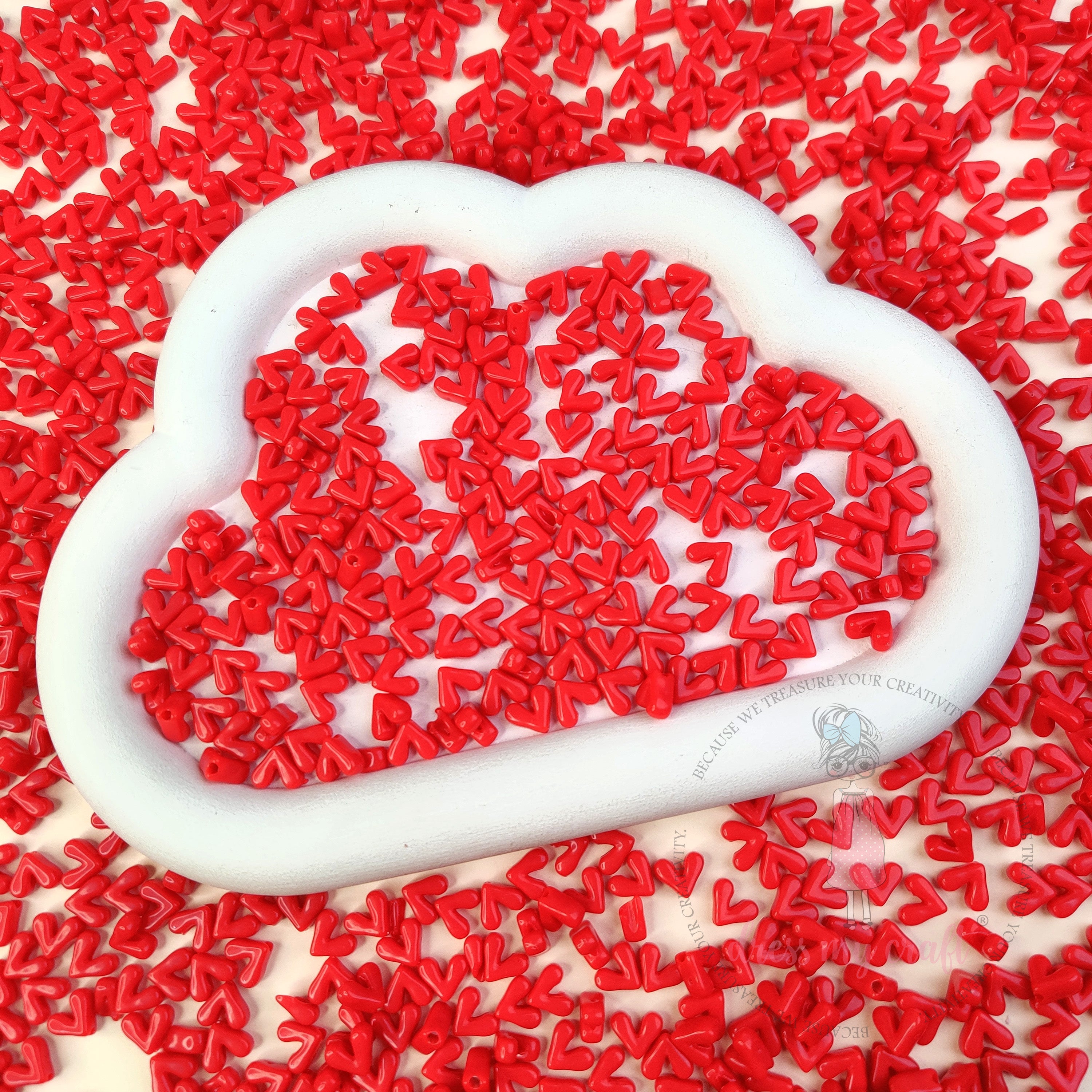 Glossy Red Heart Beads