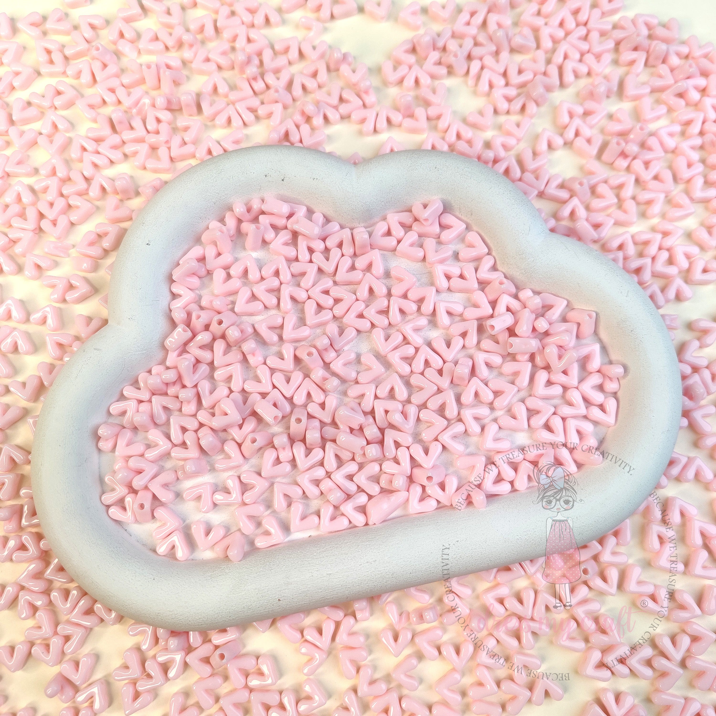 Pastel pink Heart Beads