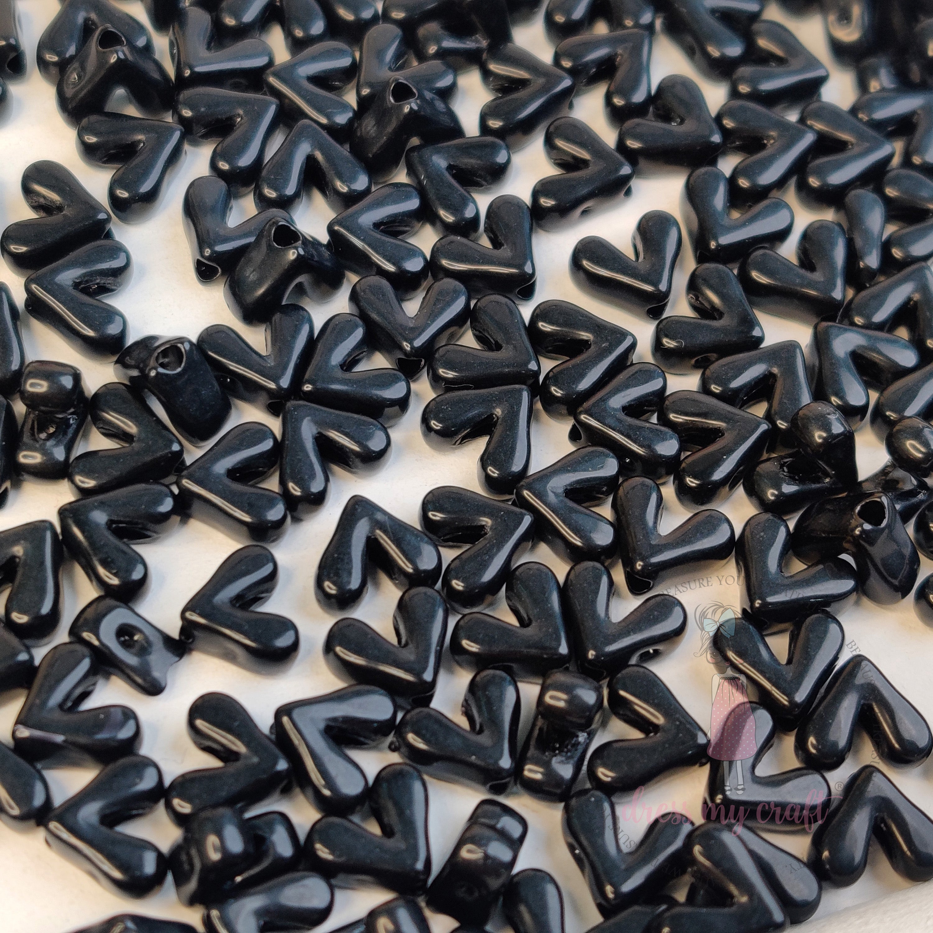 Dreamy Black Heart Beads