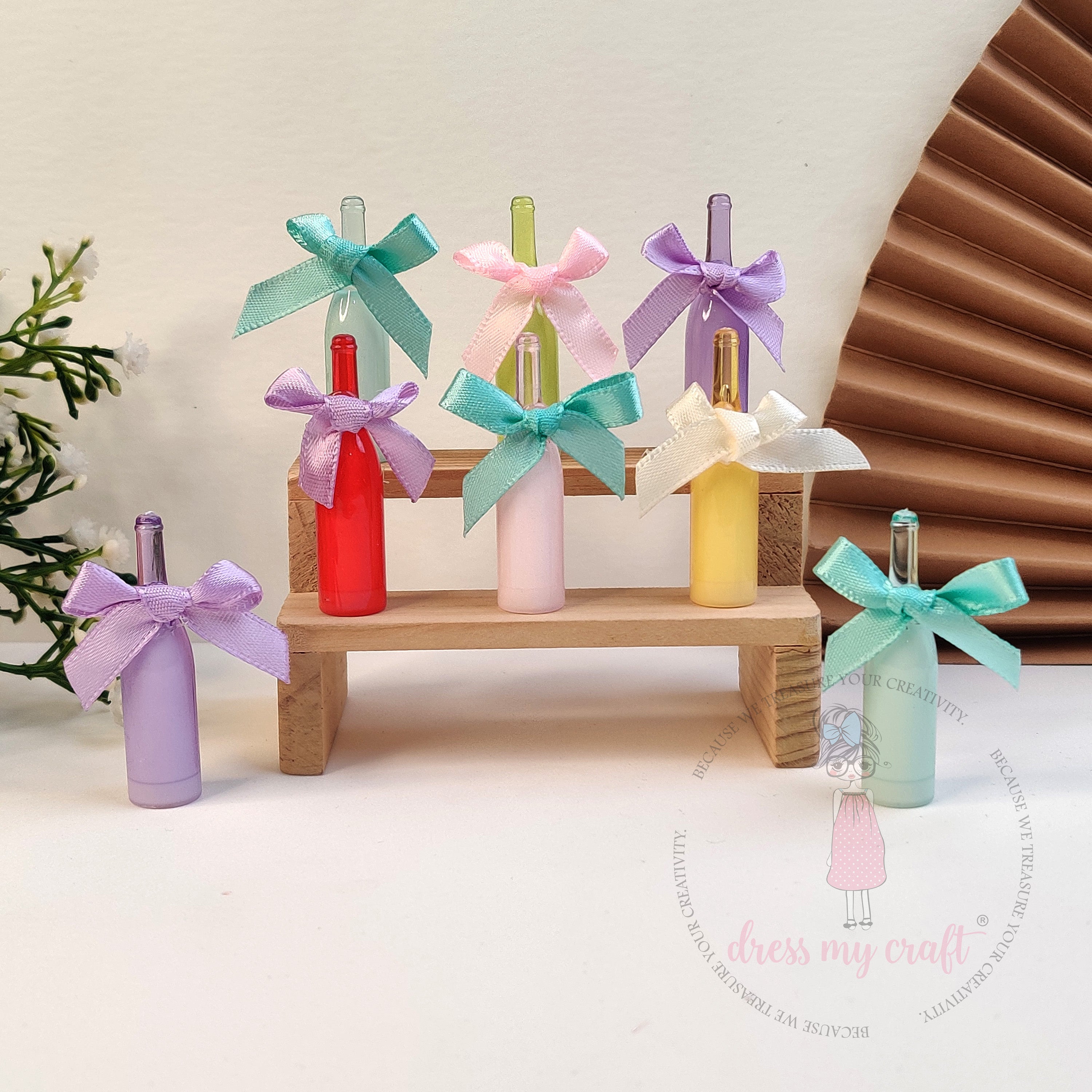 Miniature Bow Champagne Bottles