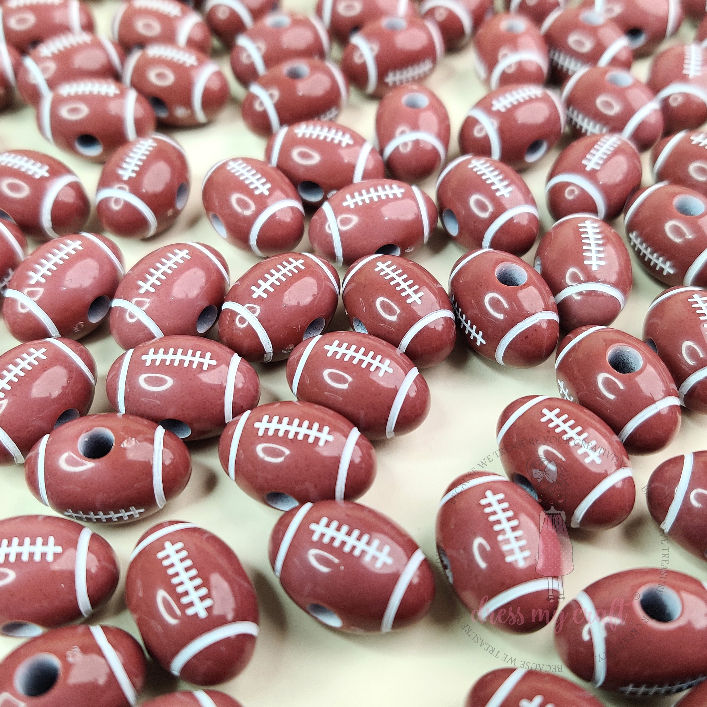 Oval Football Beads