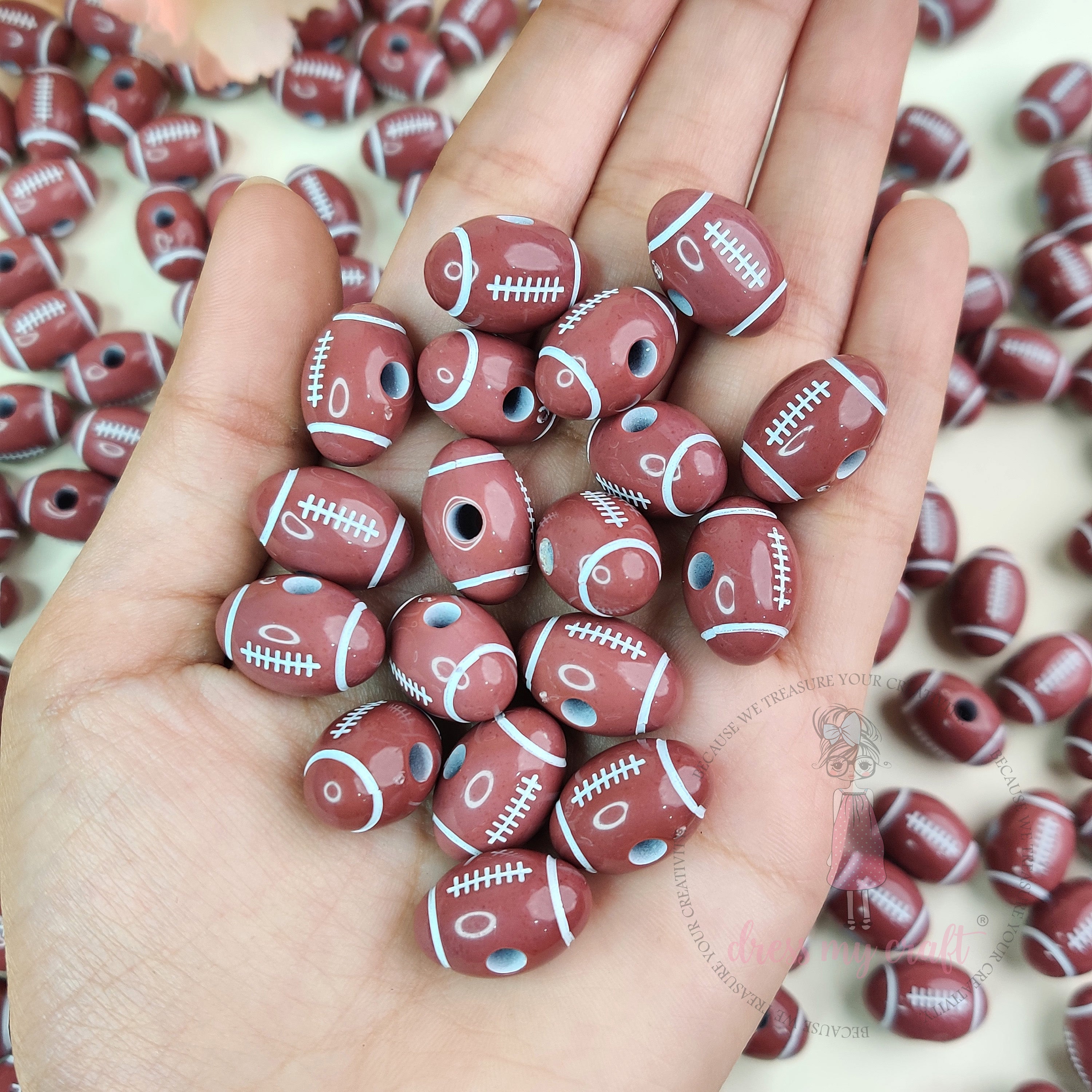 Oval Football Beads
