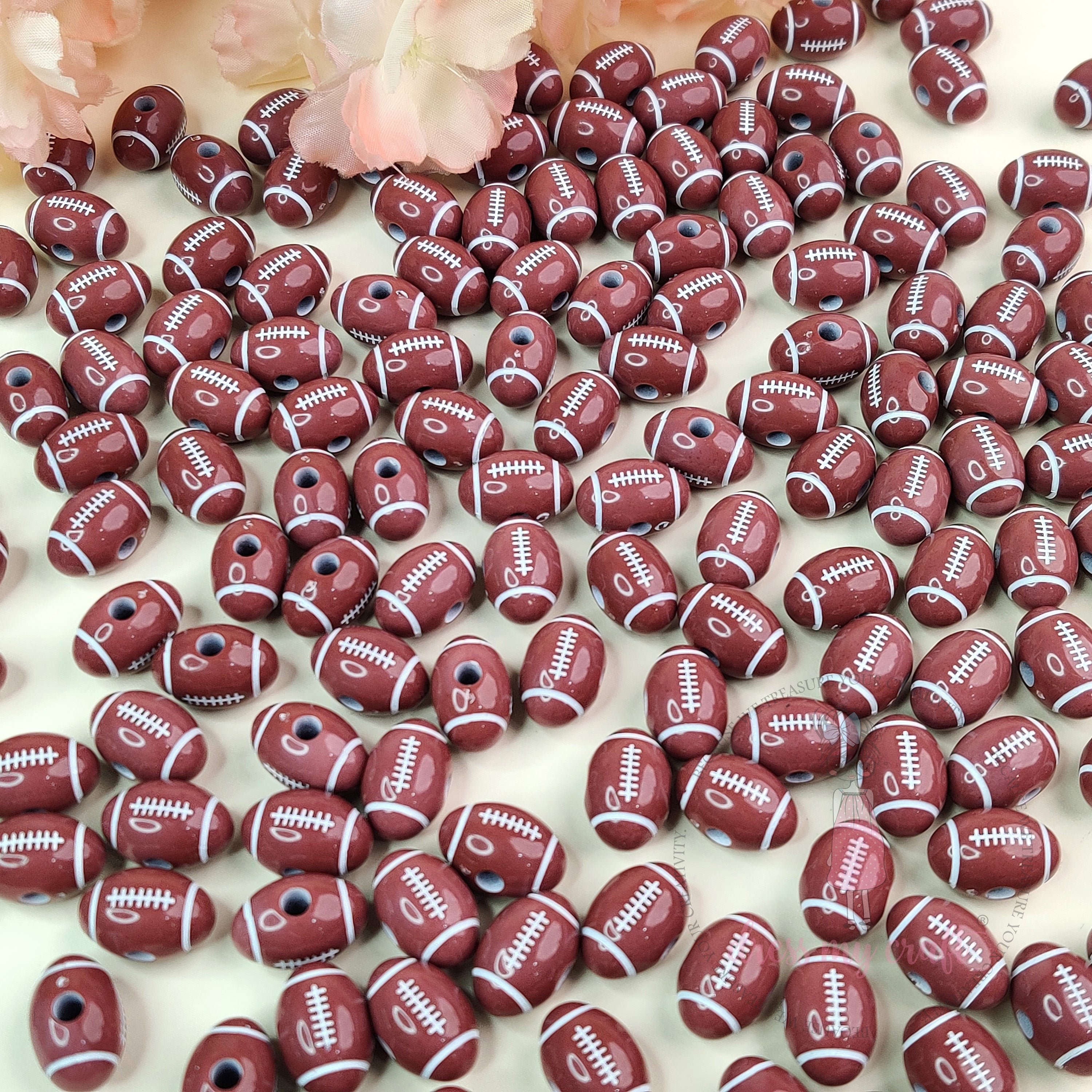 Oval Football Beads