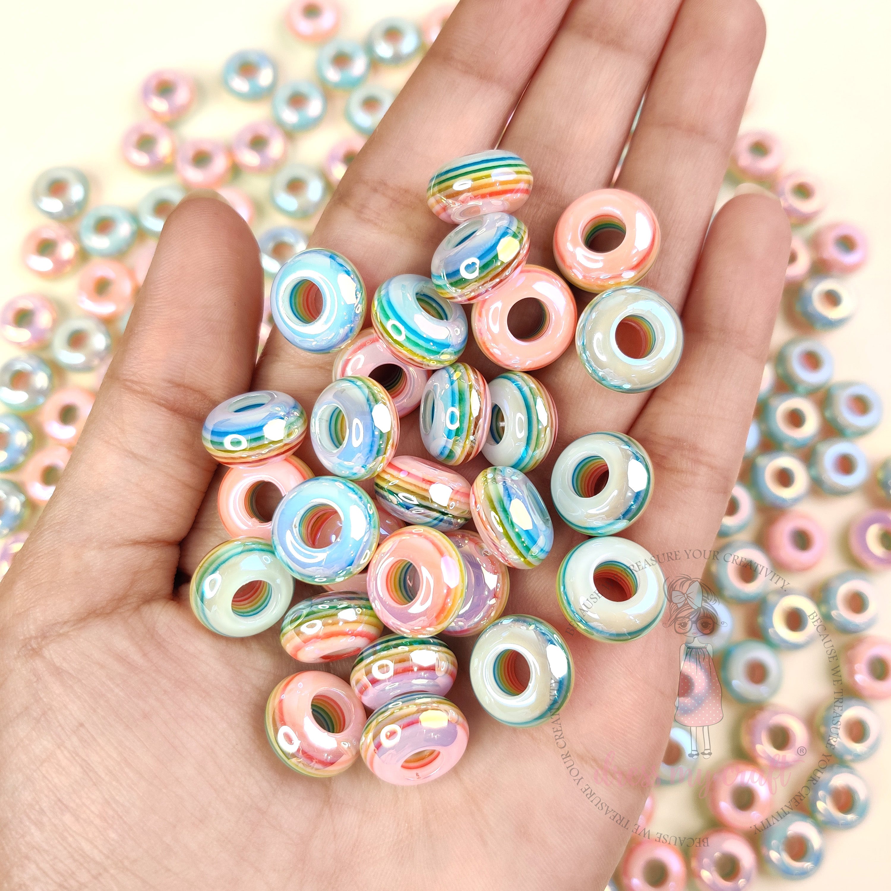 Holographic Unicorn Donut Beads