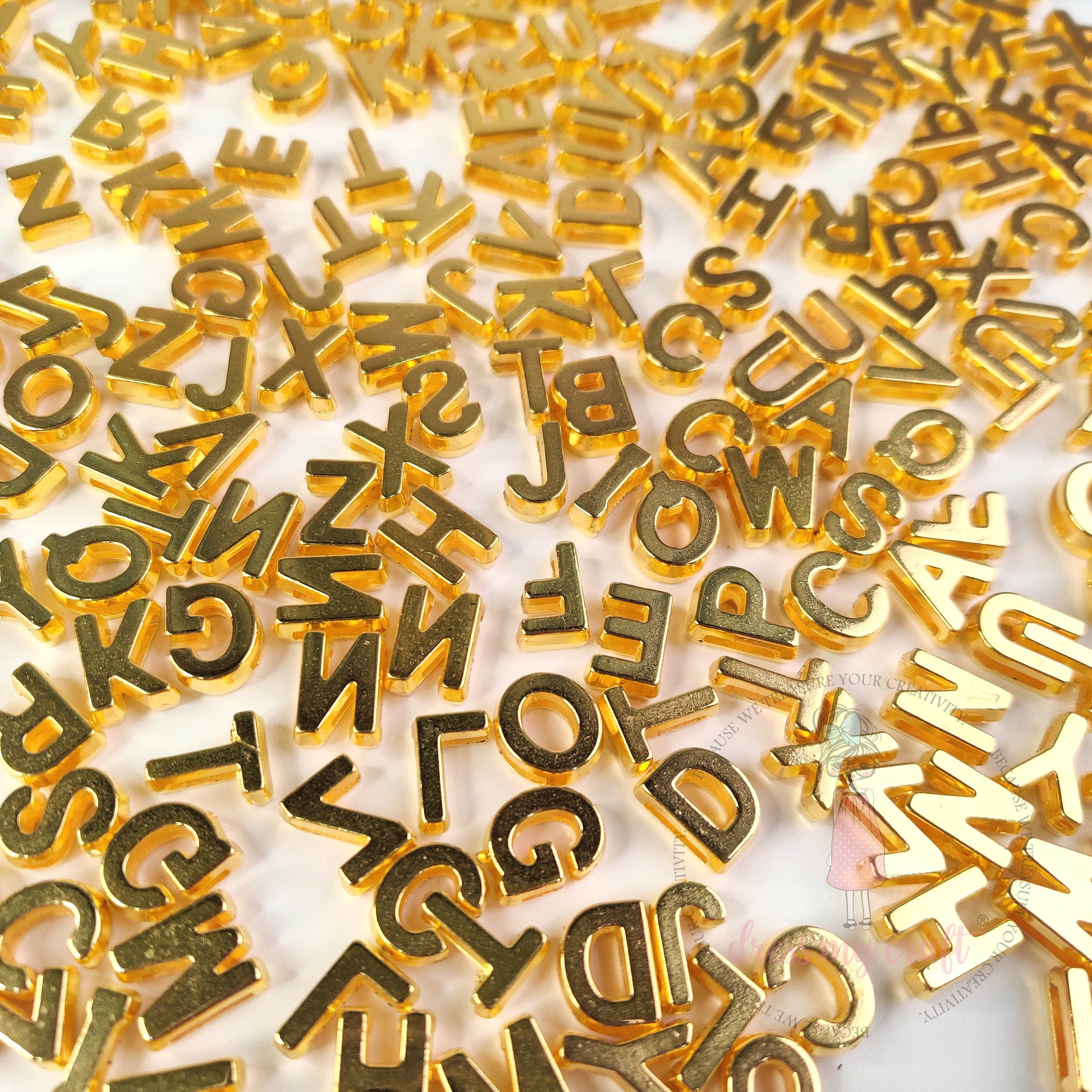 Golden Alphabet Beads