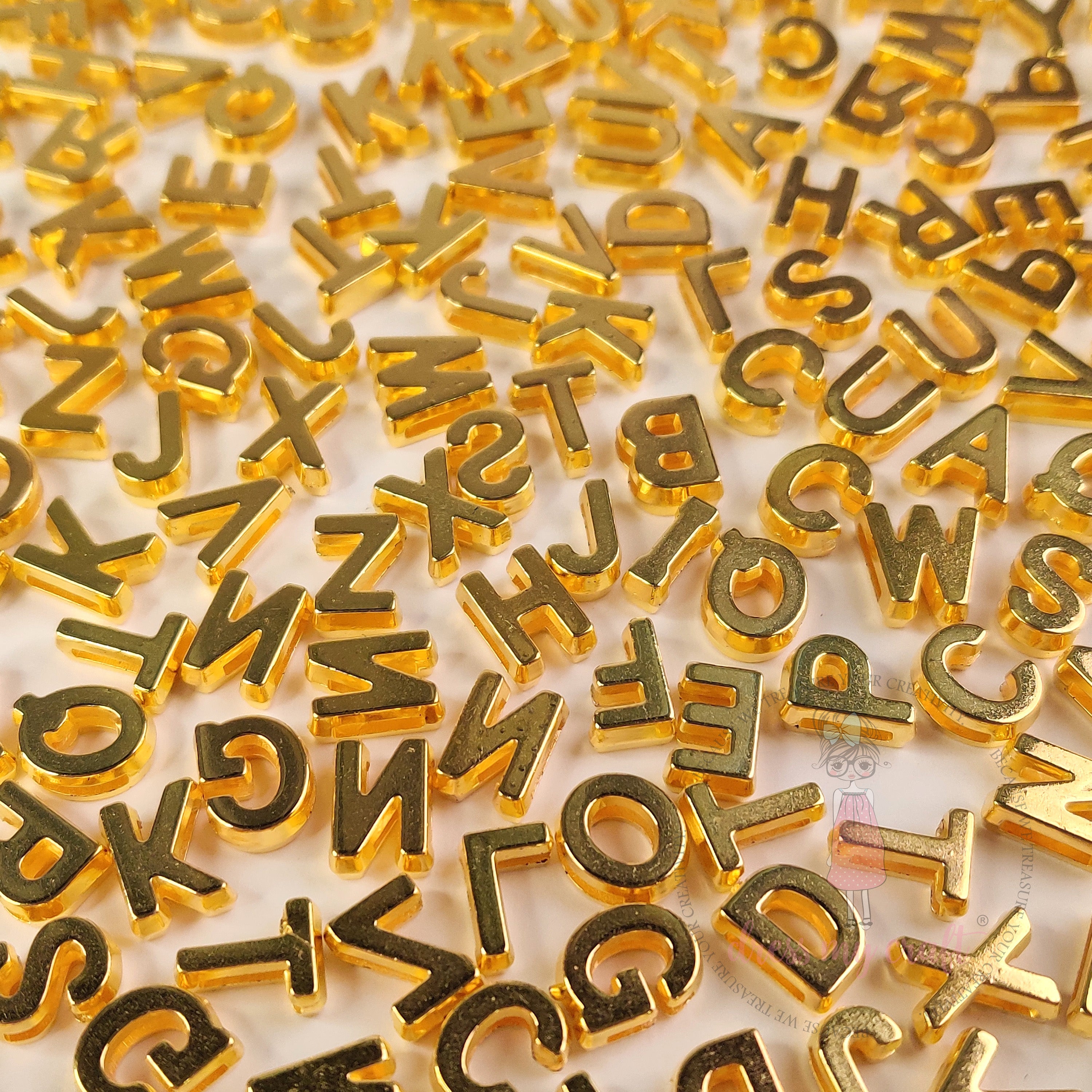 Golden Alphabet Beads