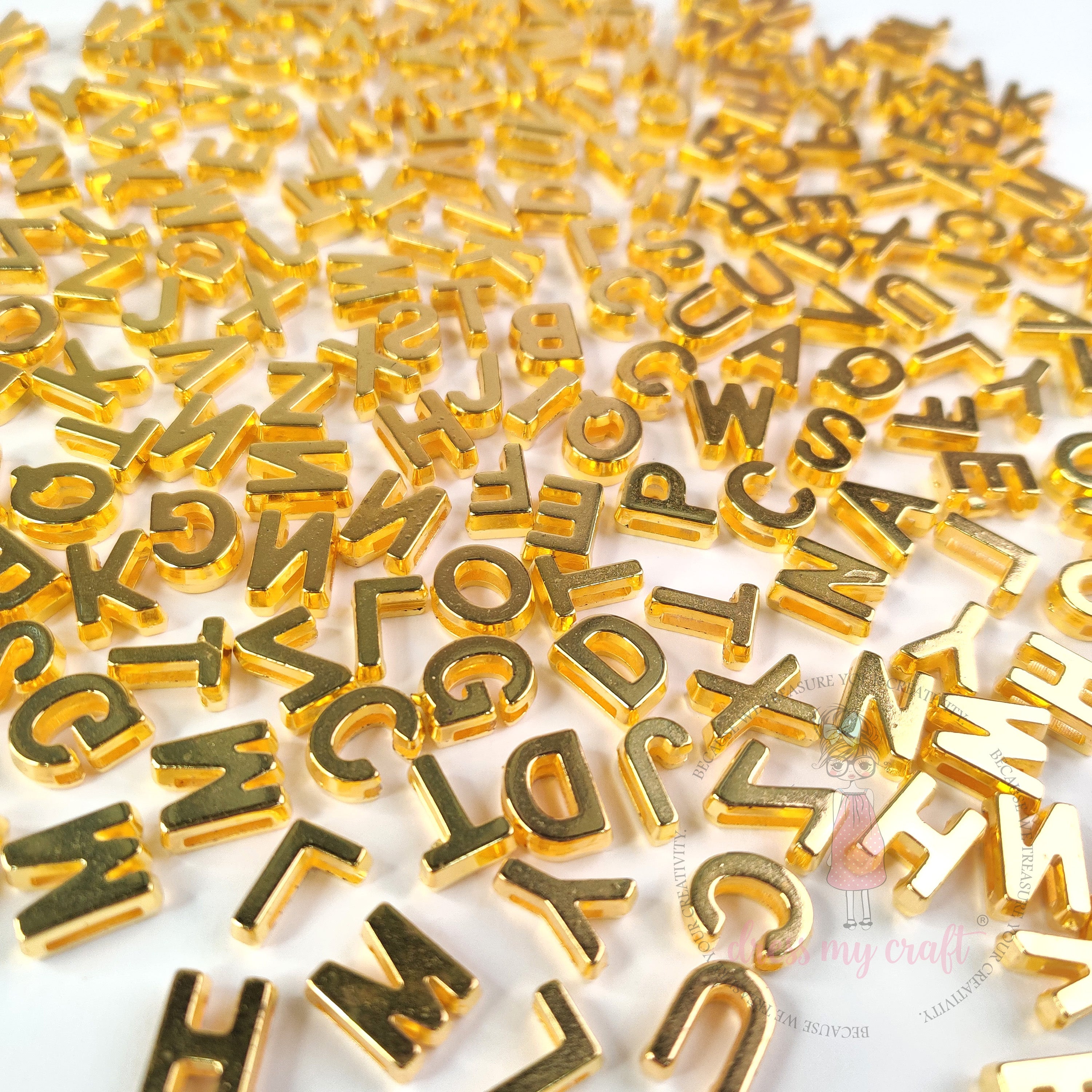 Golden Alphabet Beads