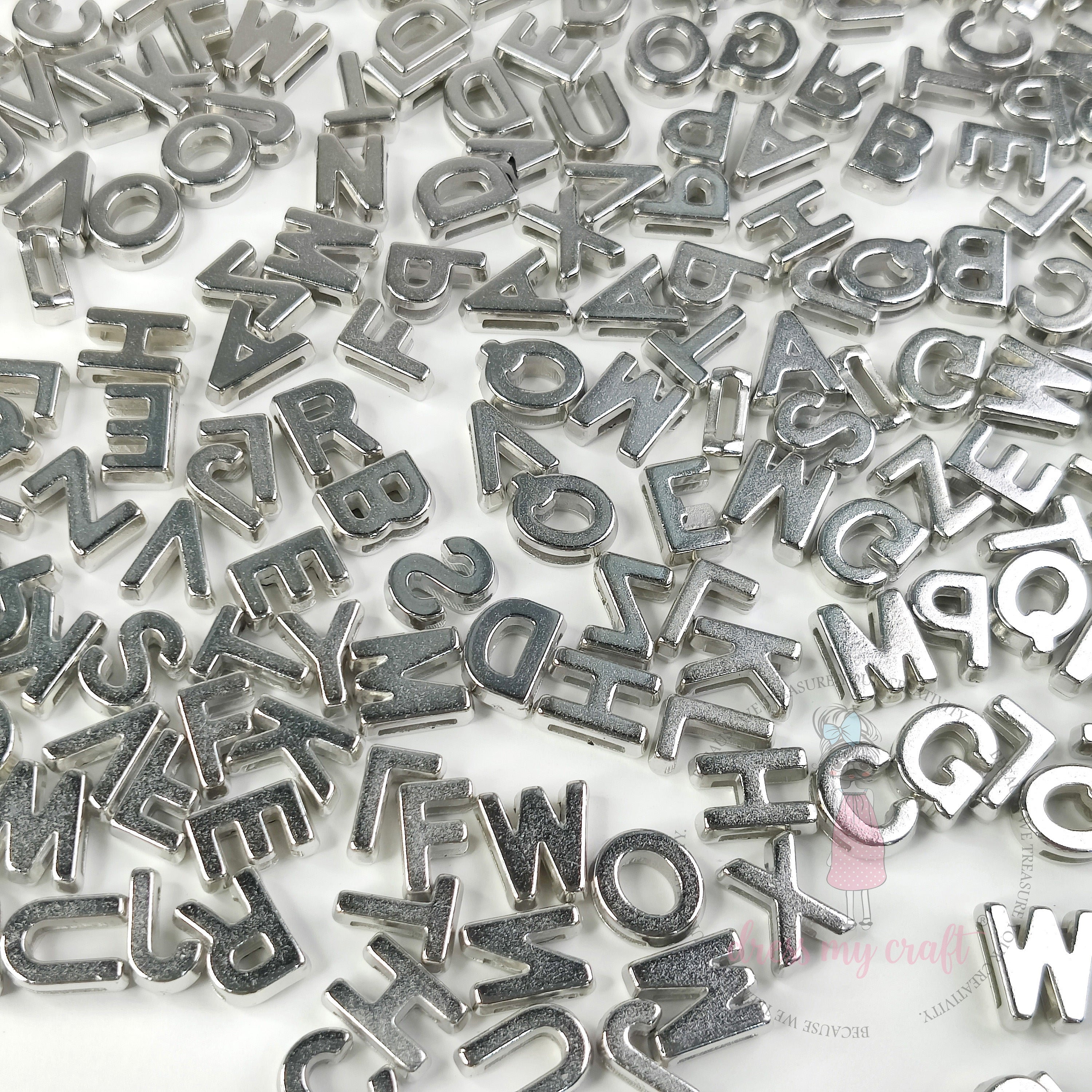 Silver Alphabet Beads