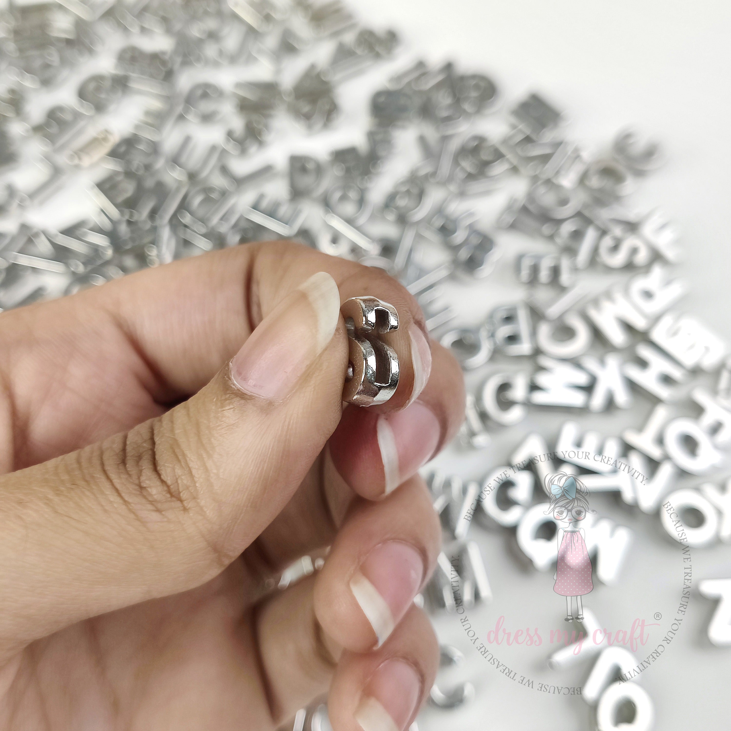 Silver Alphabet Beads