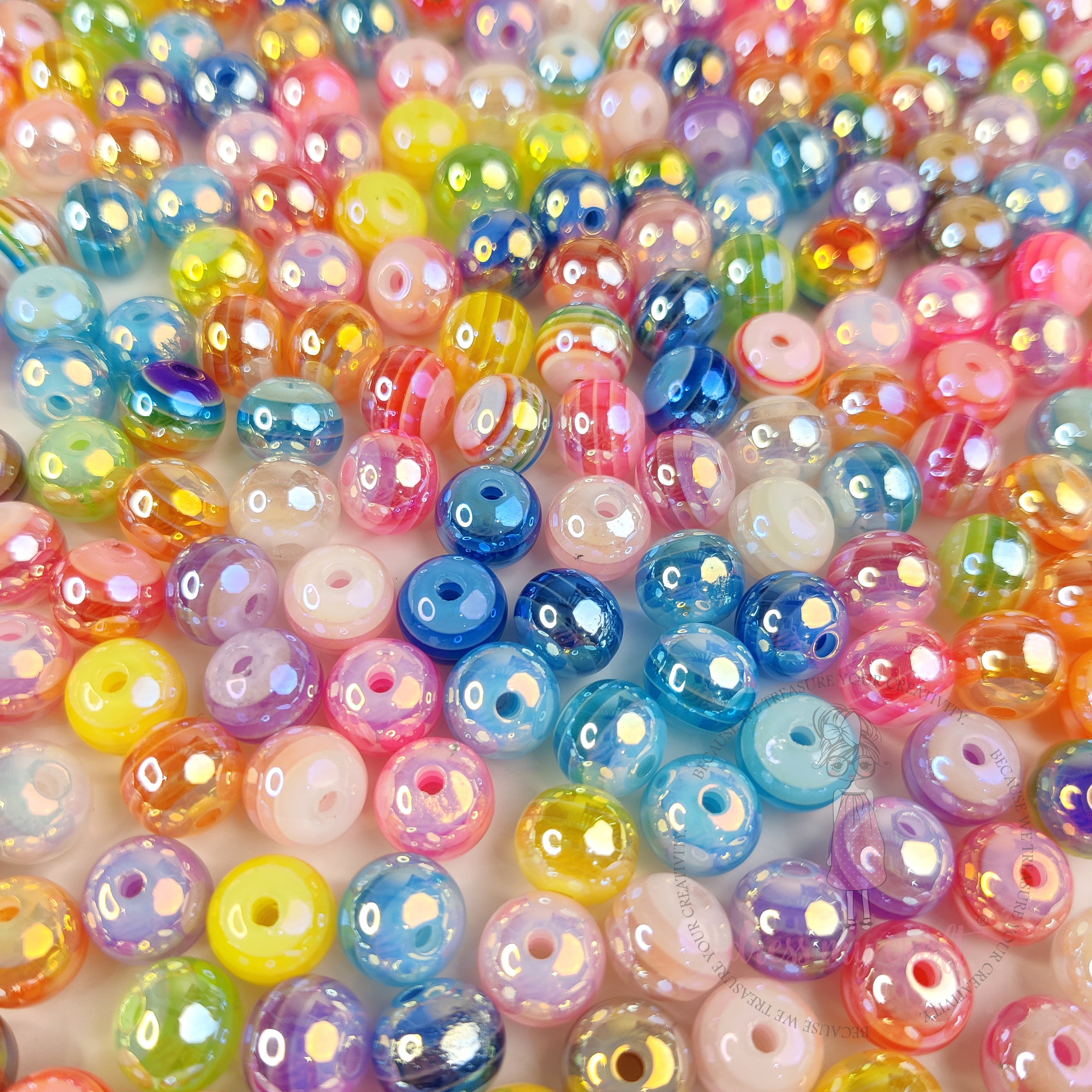 Holographic Rainbow Shine Beads