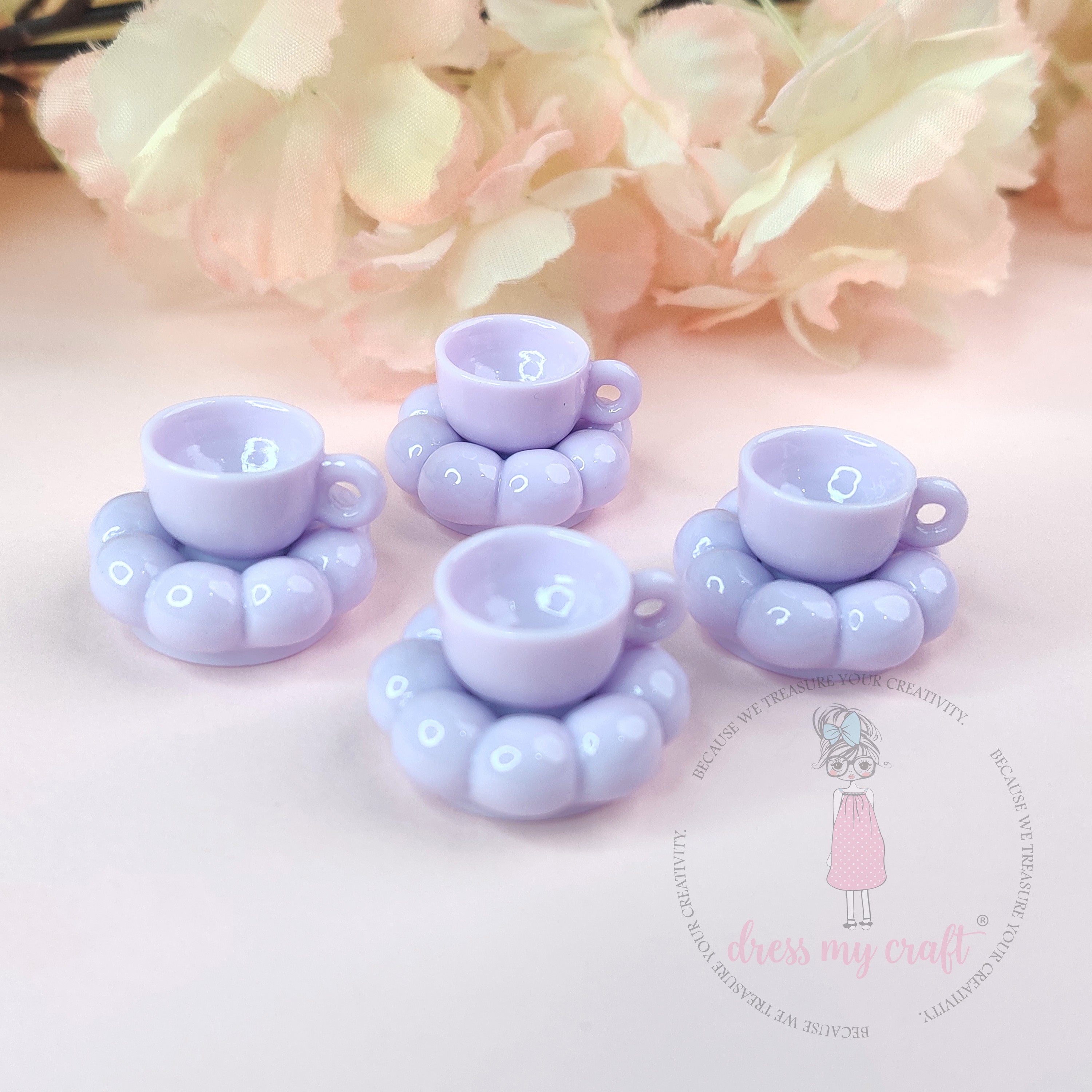 Miniature Pinteresty Cup & Saucer- Lavender Mist