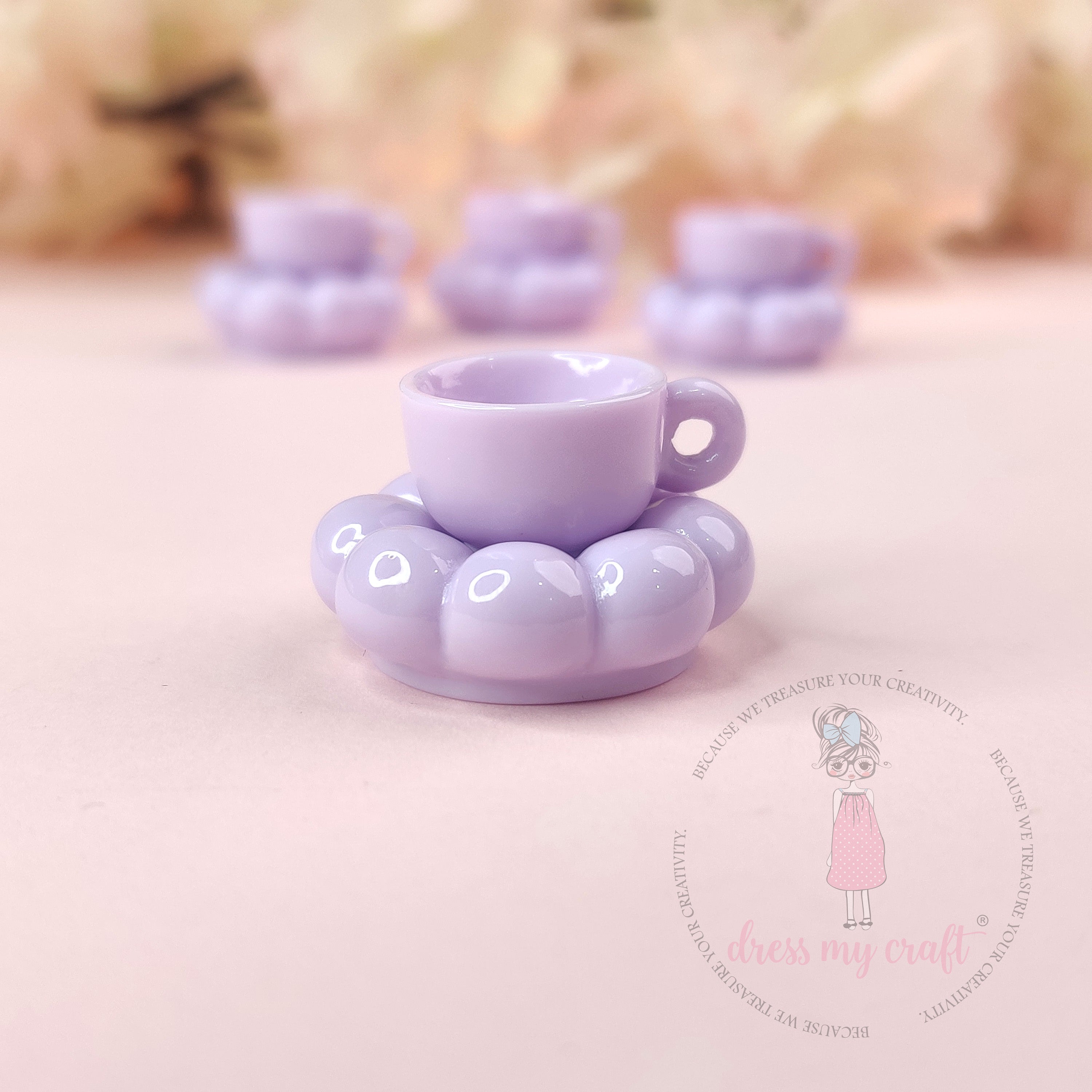 Miniature Pinteresty Cup & Saucer- Lavender Mist