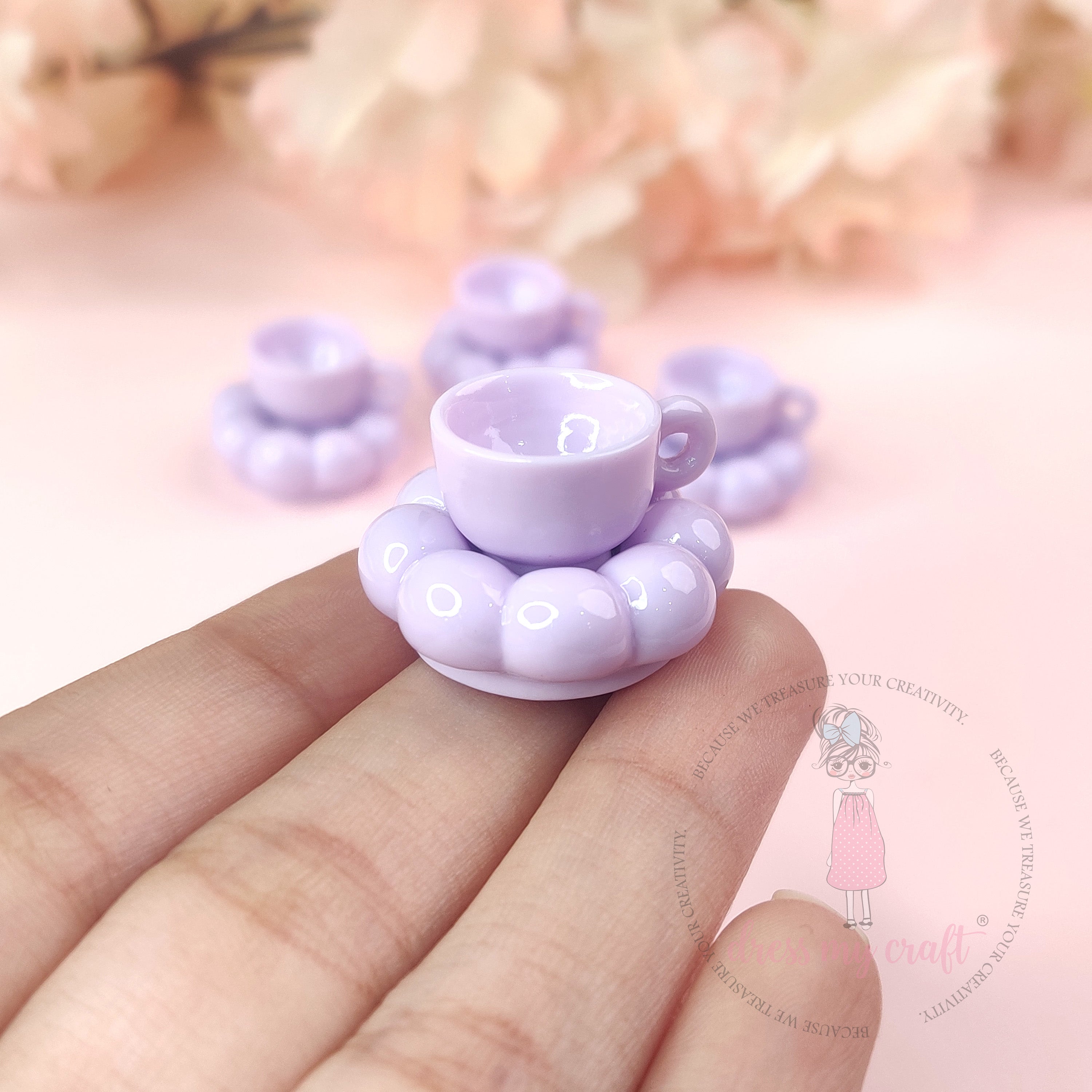 Miniature Pinteresty Cup & Saucer- Lavender Mist