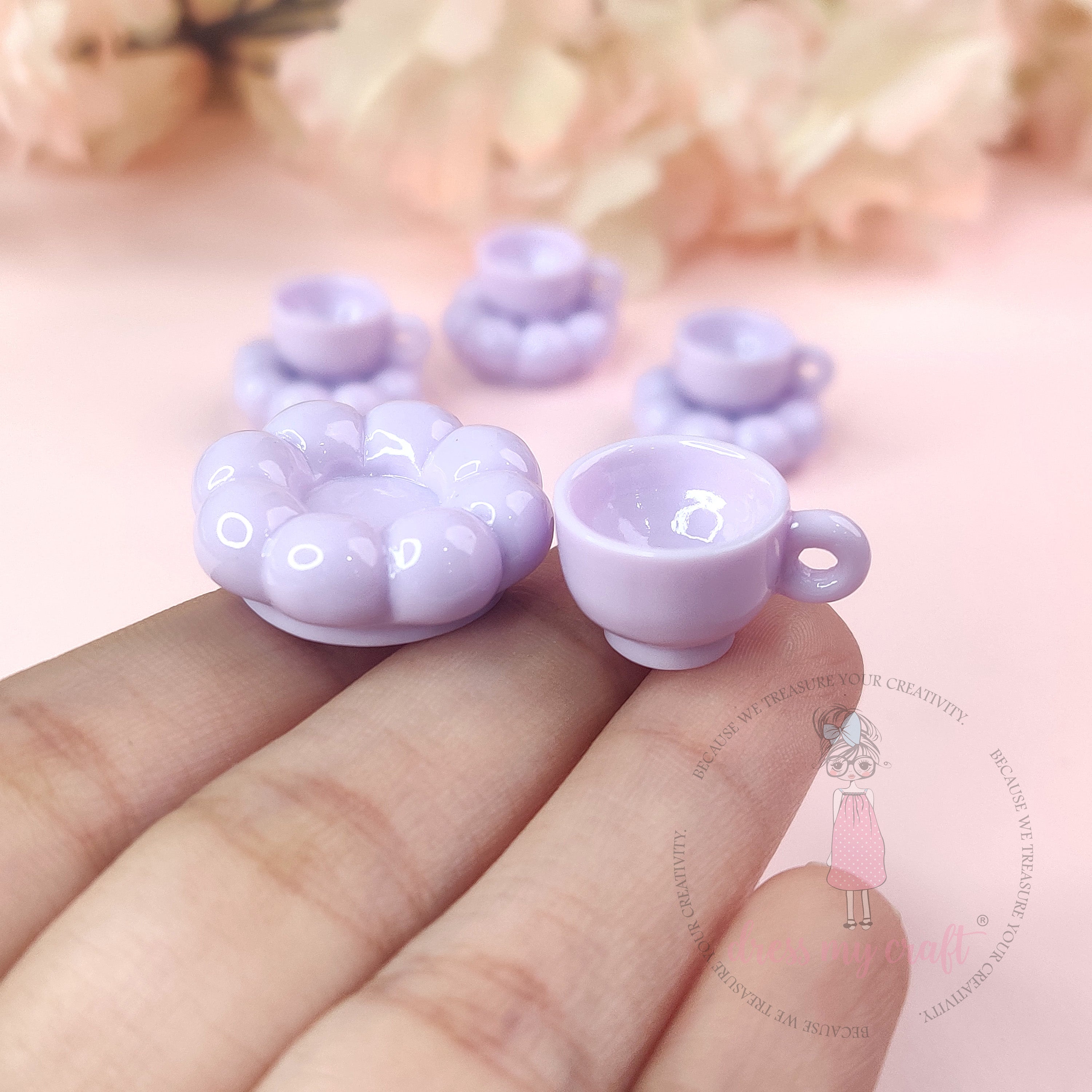 Miniature Pinteresty Cup & Saucer- Lavender Mist