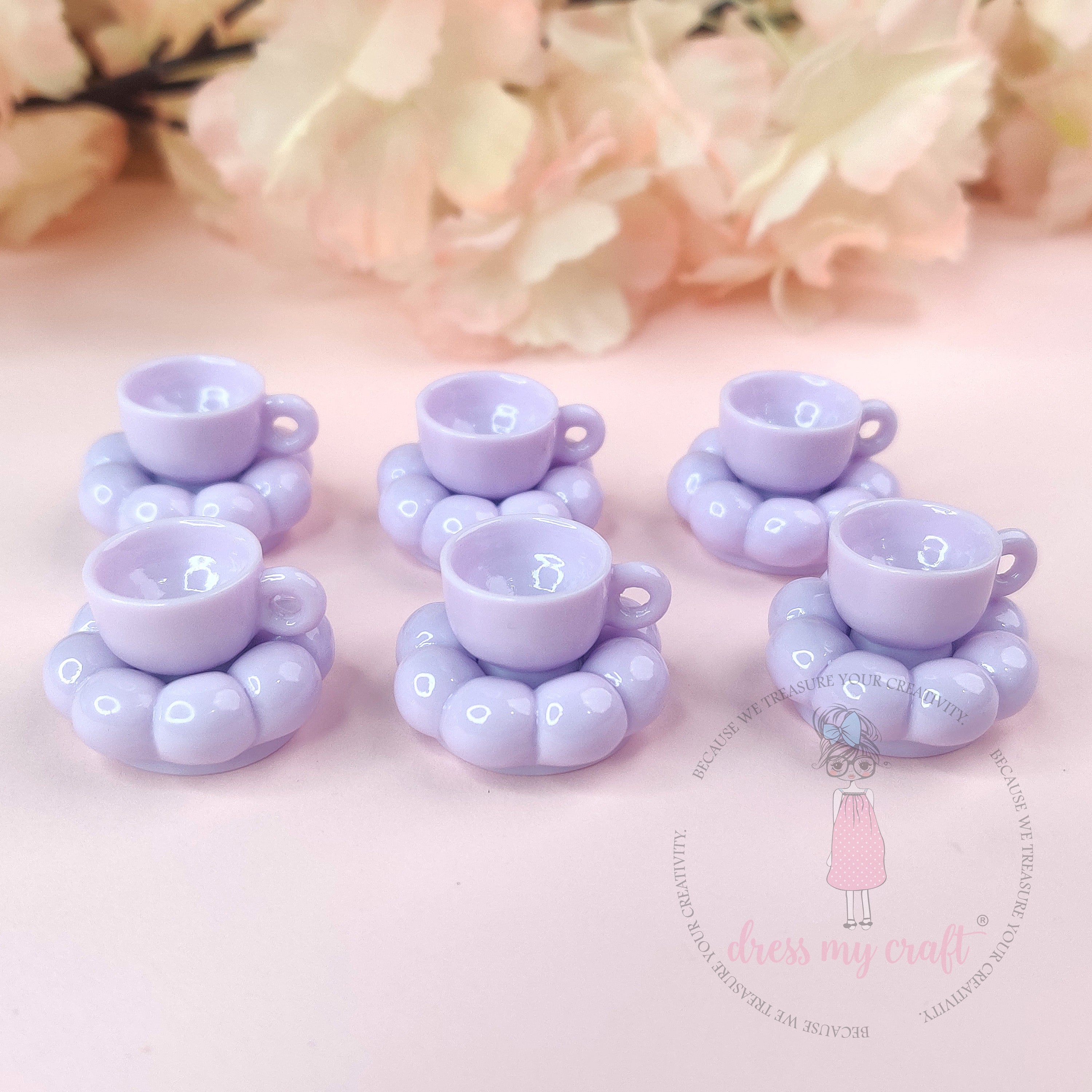 Miniature Pinteresty Cup & Saucer- Lavender Mist