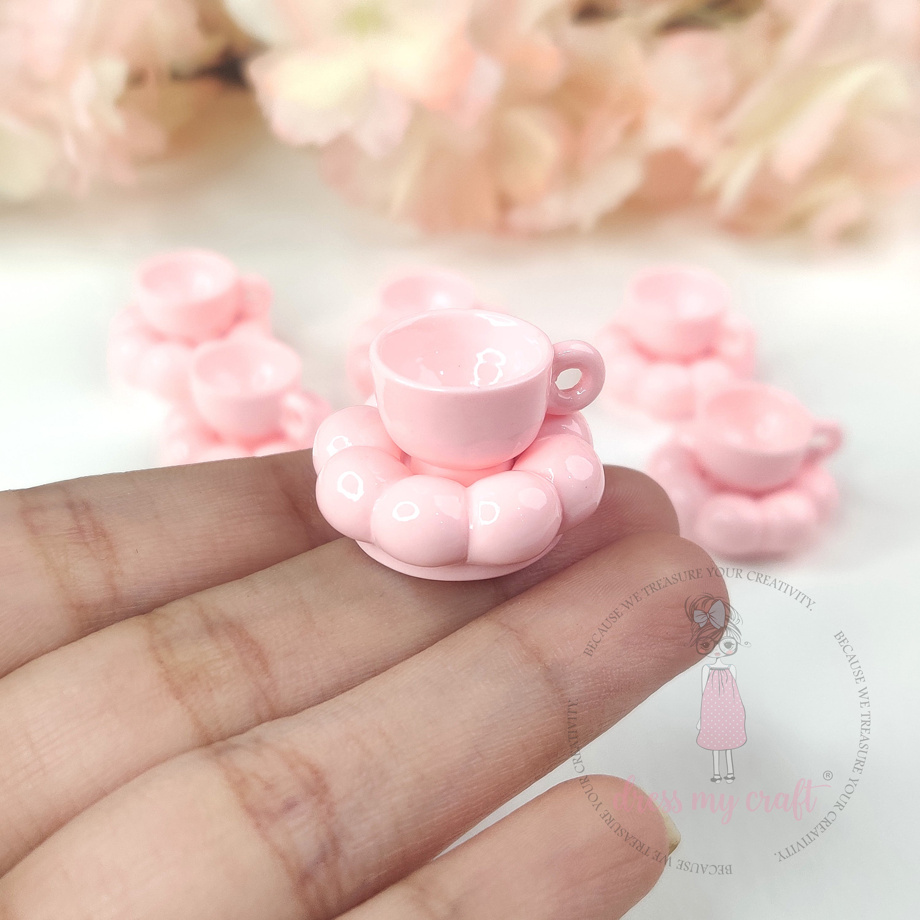 Miniature Pinteresty Cup & Saucer – Blossom Pink