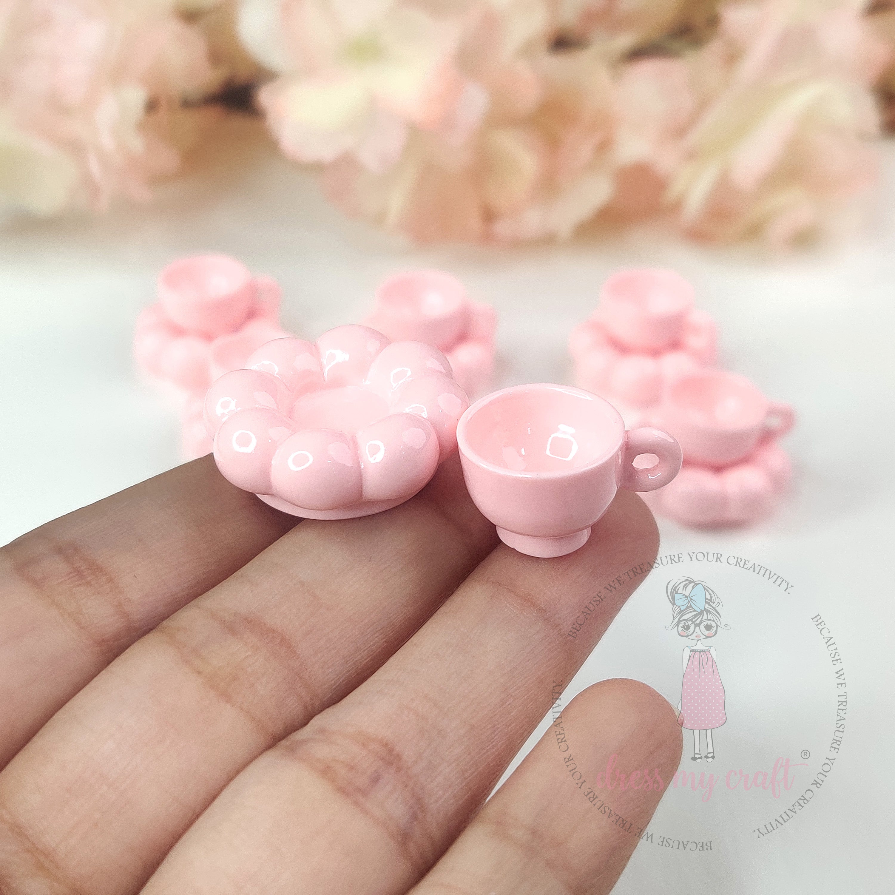 Miniature Pinteresty Cup & Saucer – Blossom Pink