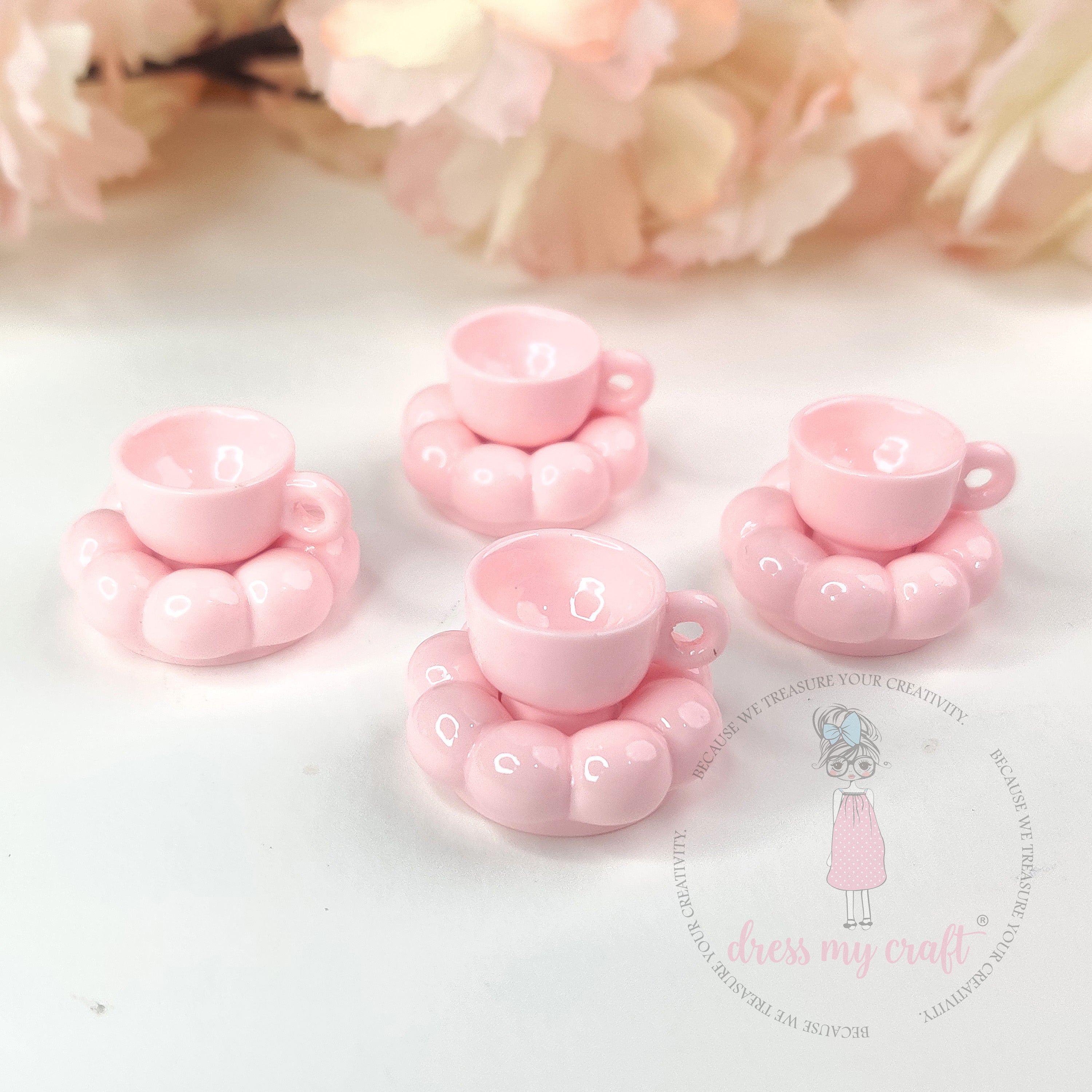 Miniature Pinteresty Cup & Saucer – Blossom Pink
