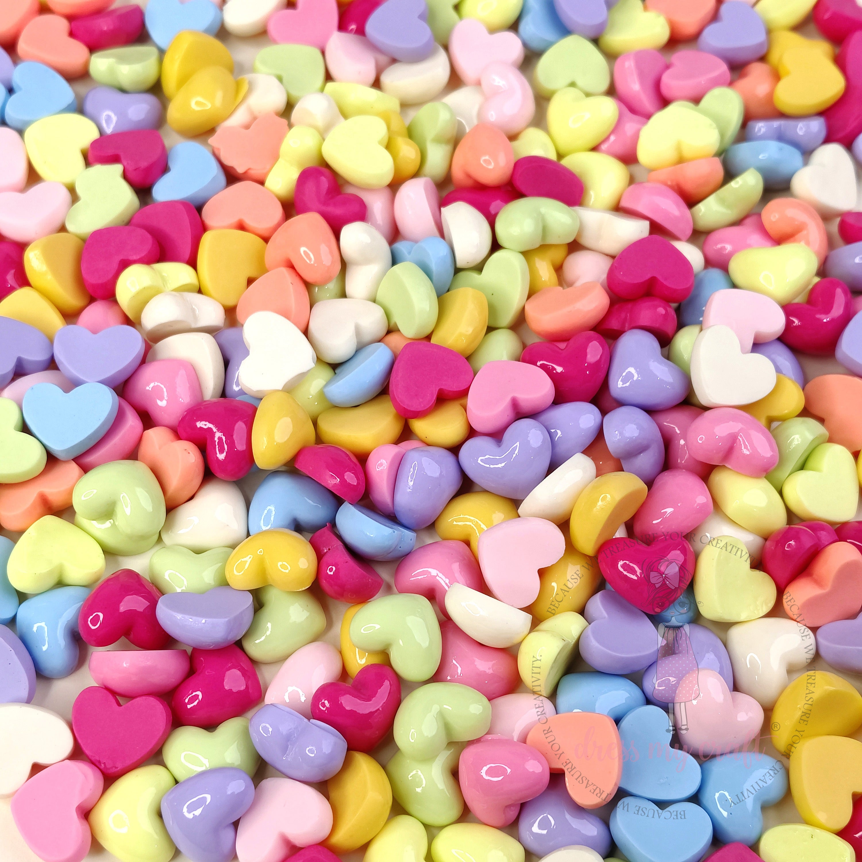 Pastel Heart Cabochons