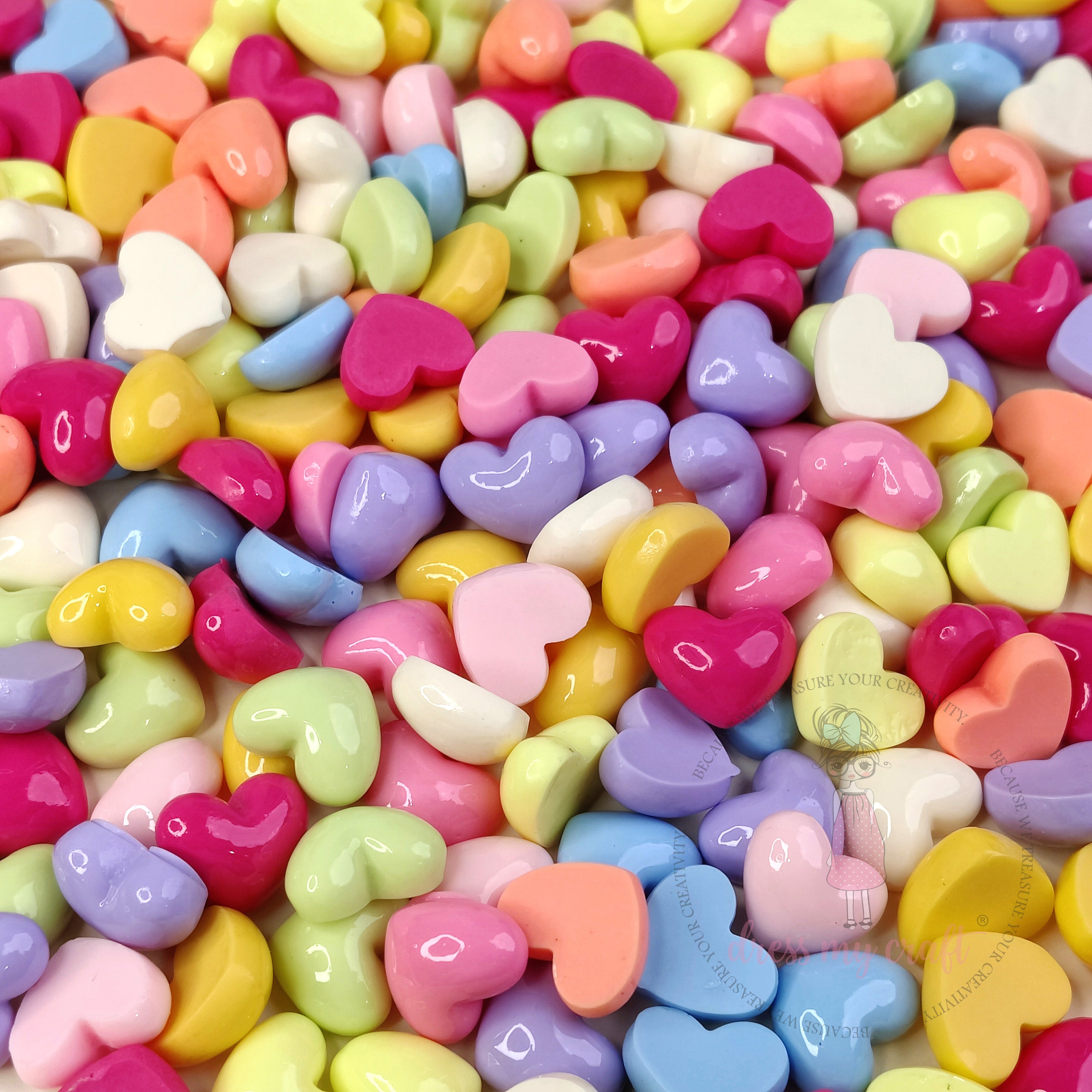 Pastel Heart Cabochons