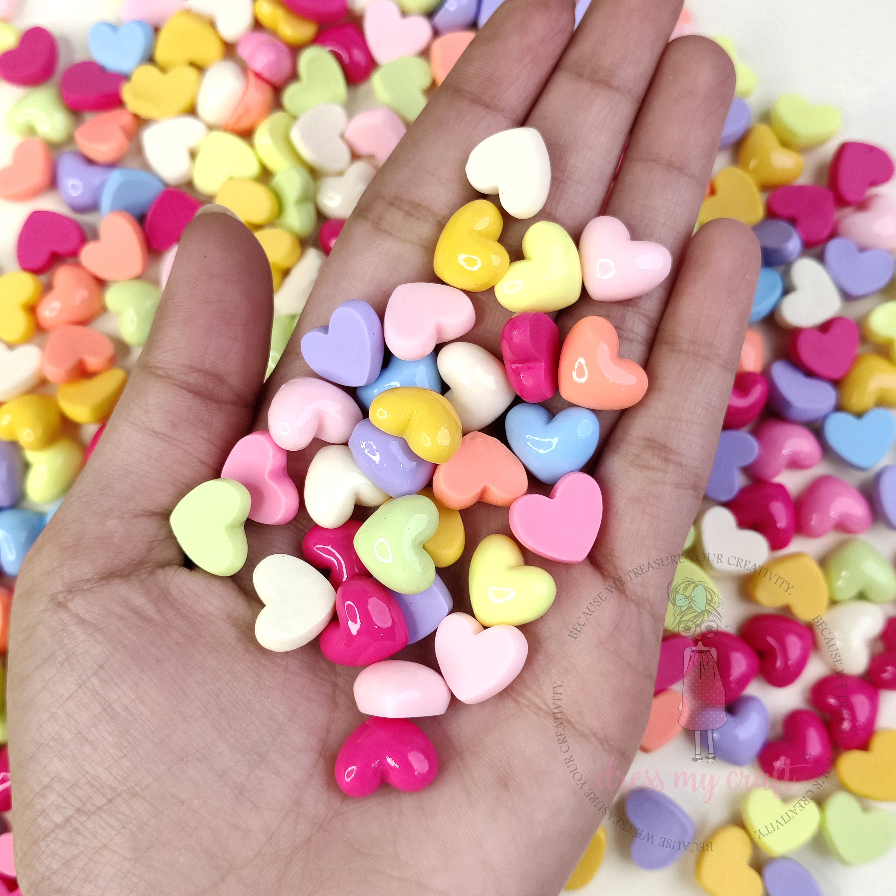 Pastel Heart Cabochons