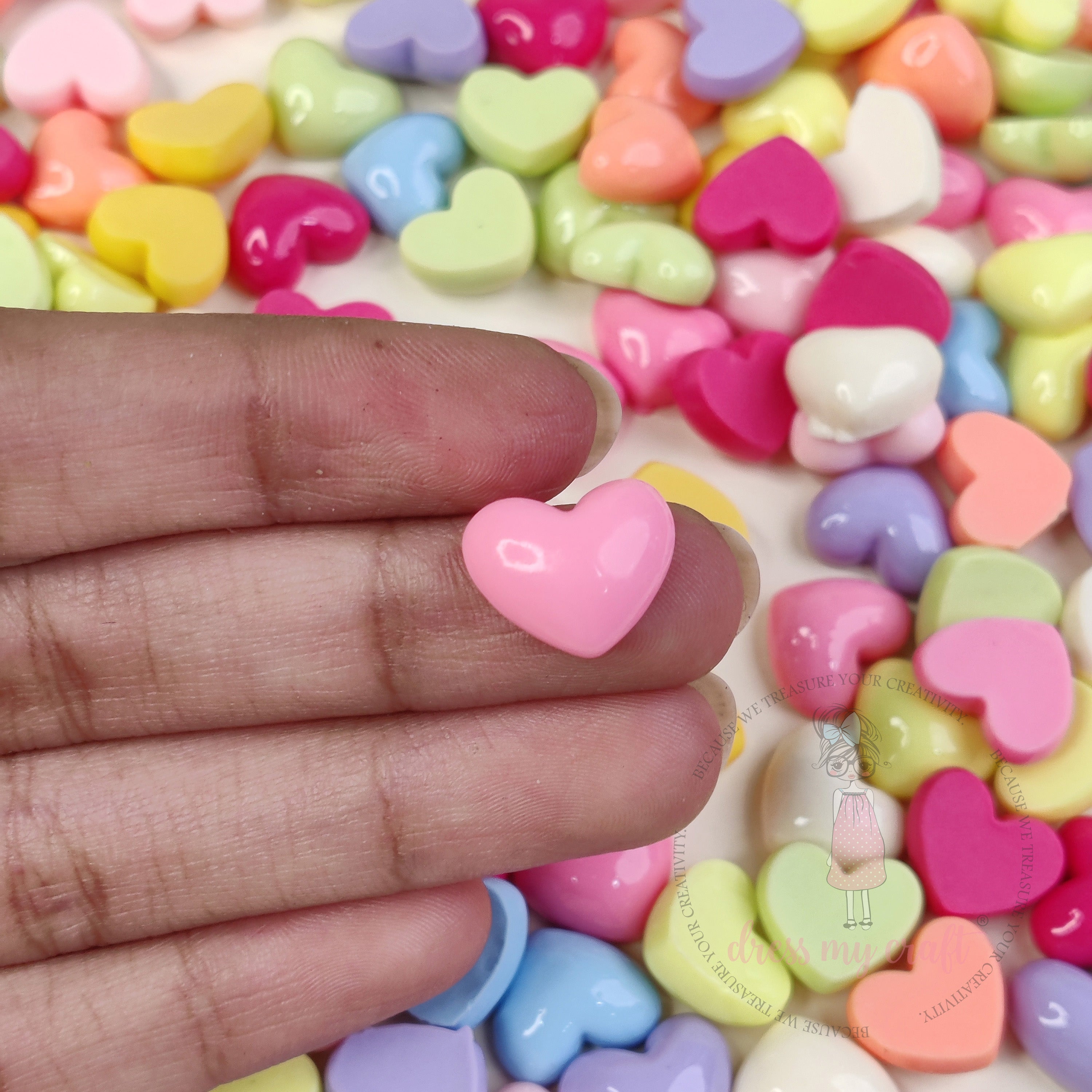 Pastel Heart Cabochons