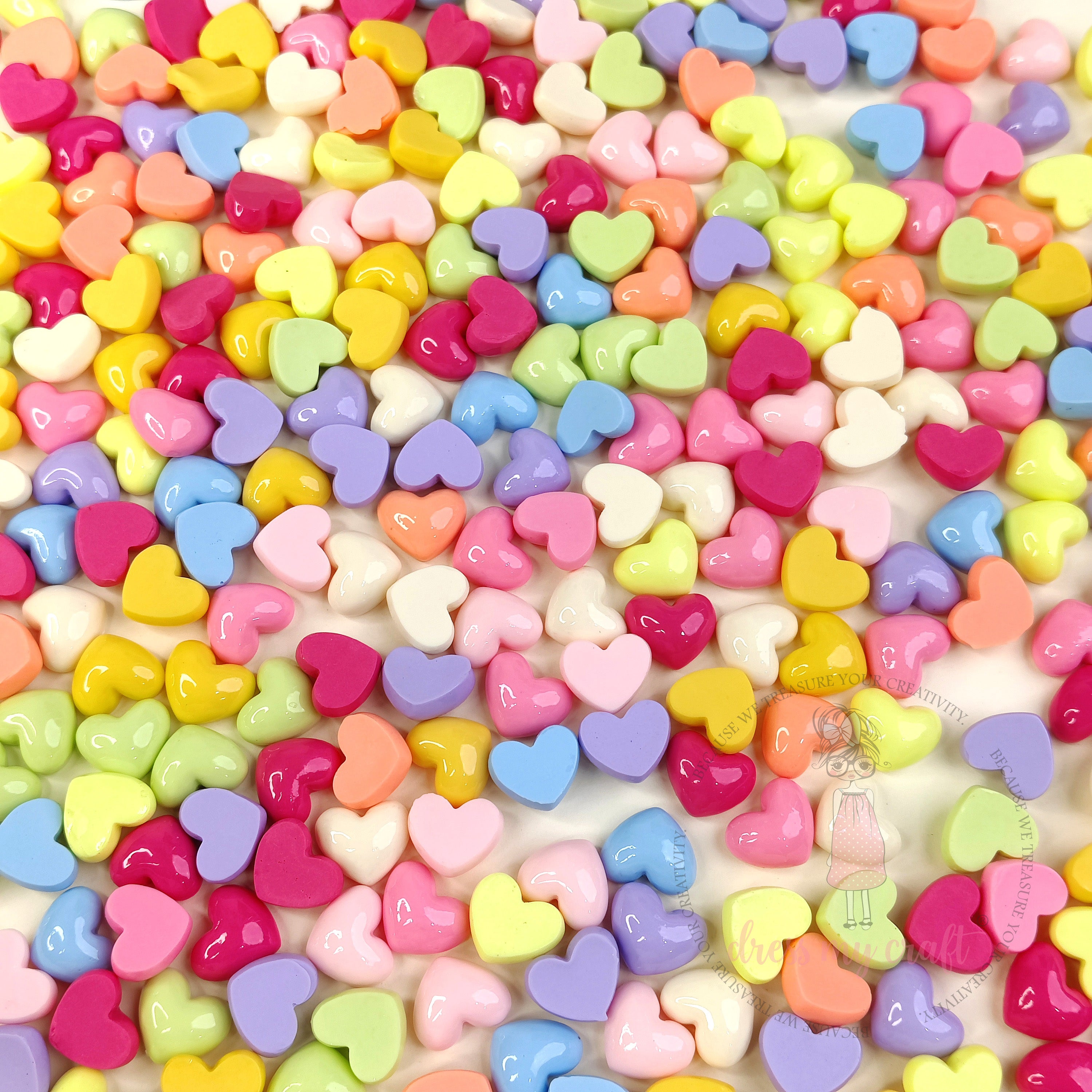 Pastel Heart Cabochons