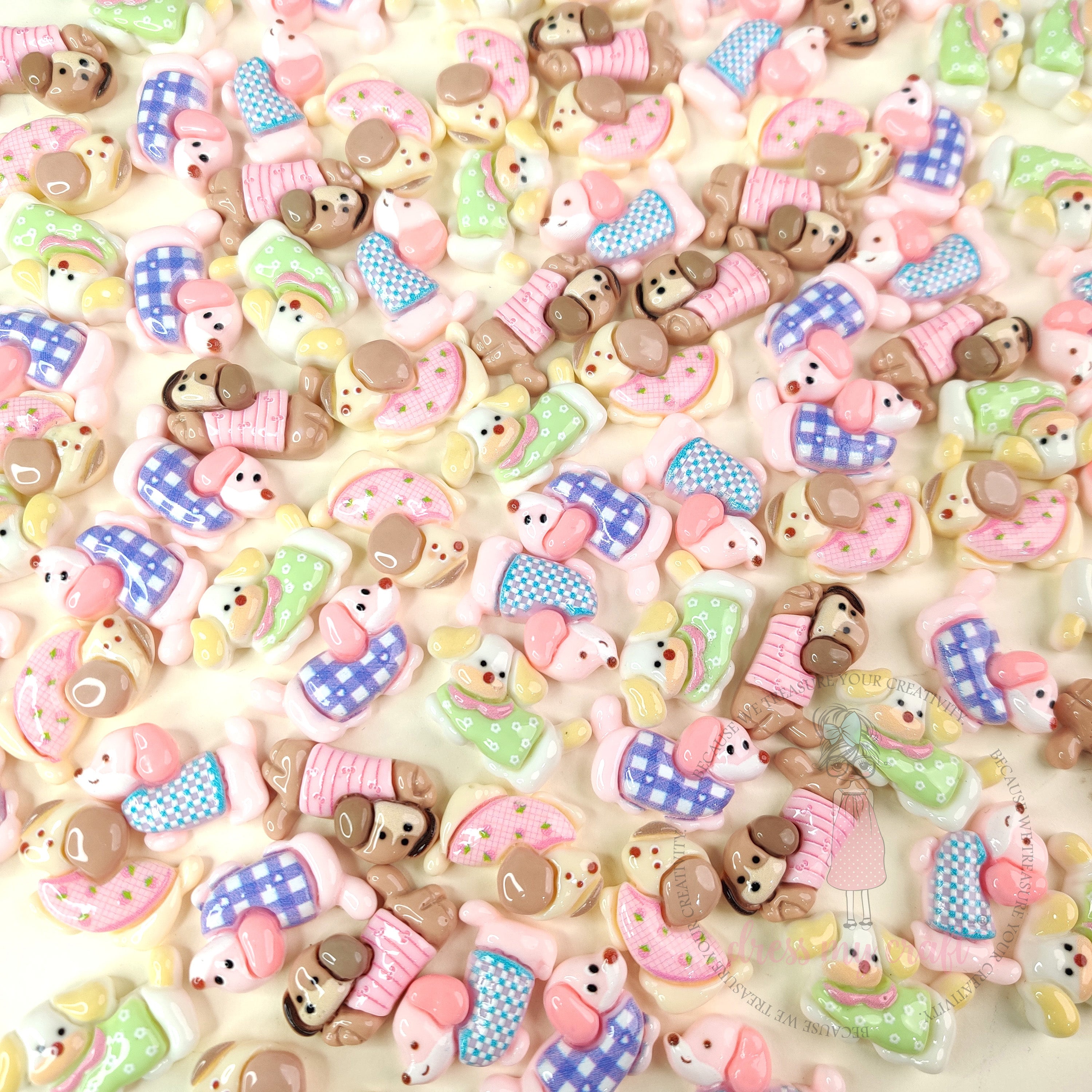 Pastel Puppy Cabochons