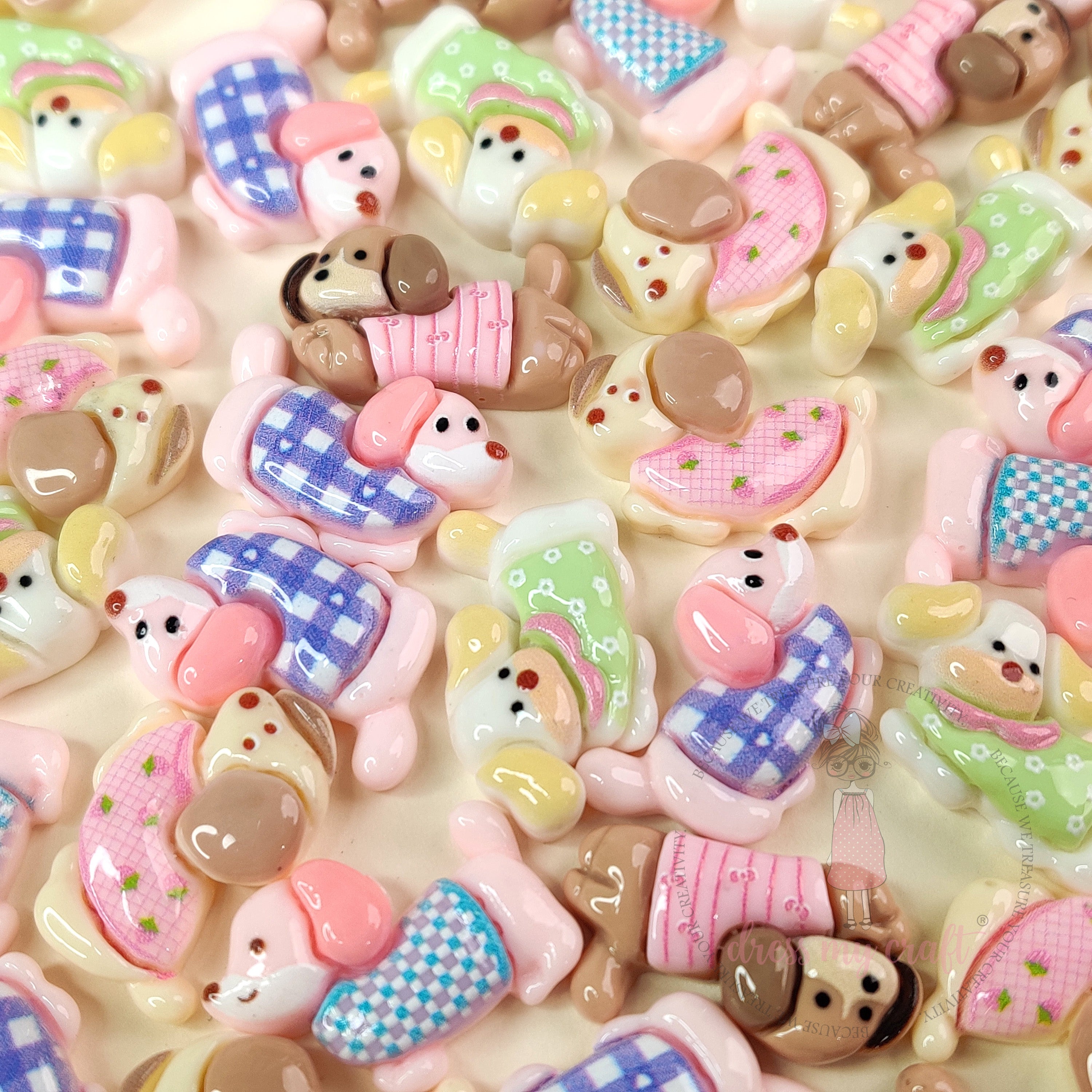 Pastel Puppy Cabochons