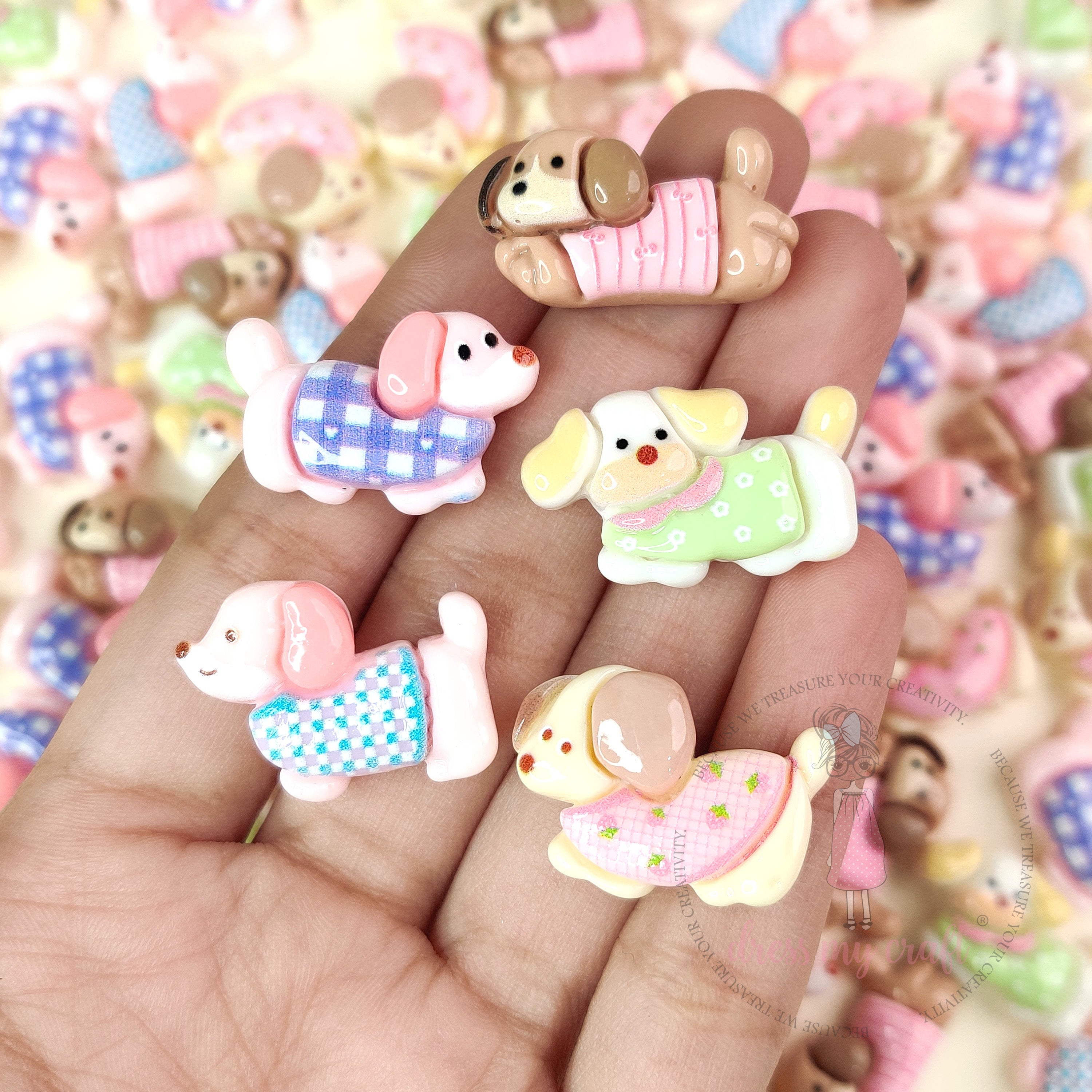 Pastel Puppy Cabochons