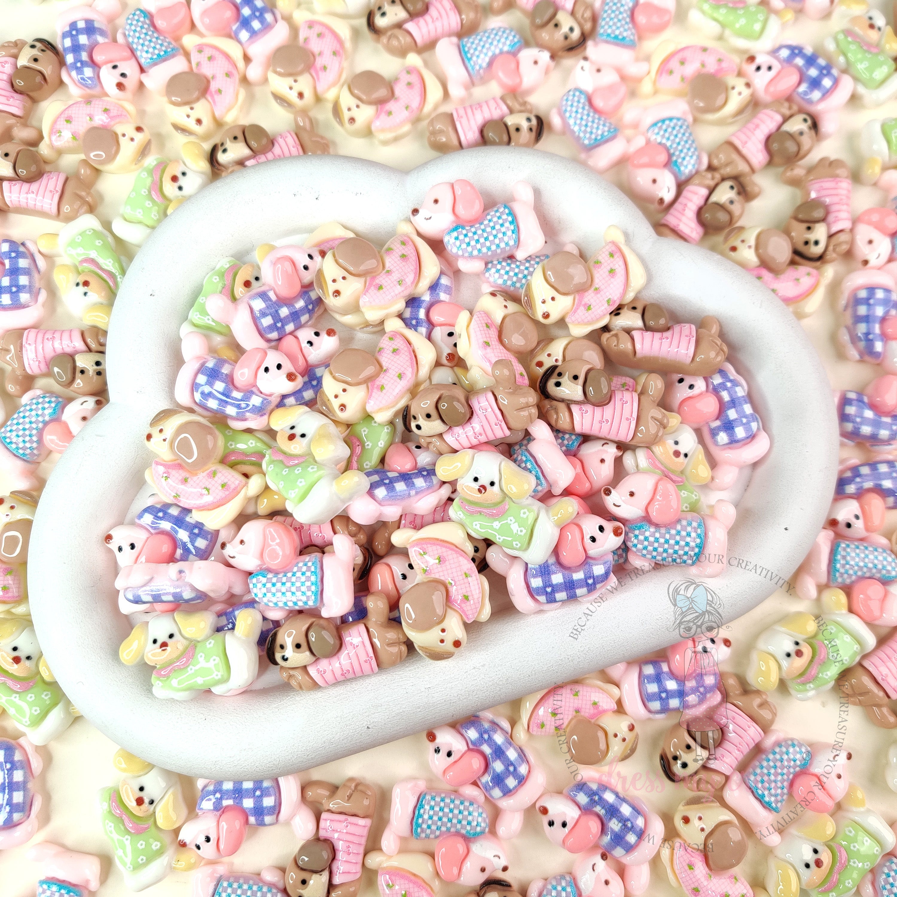 Pastel Puppy Cabochons