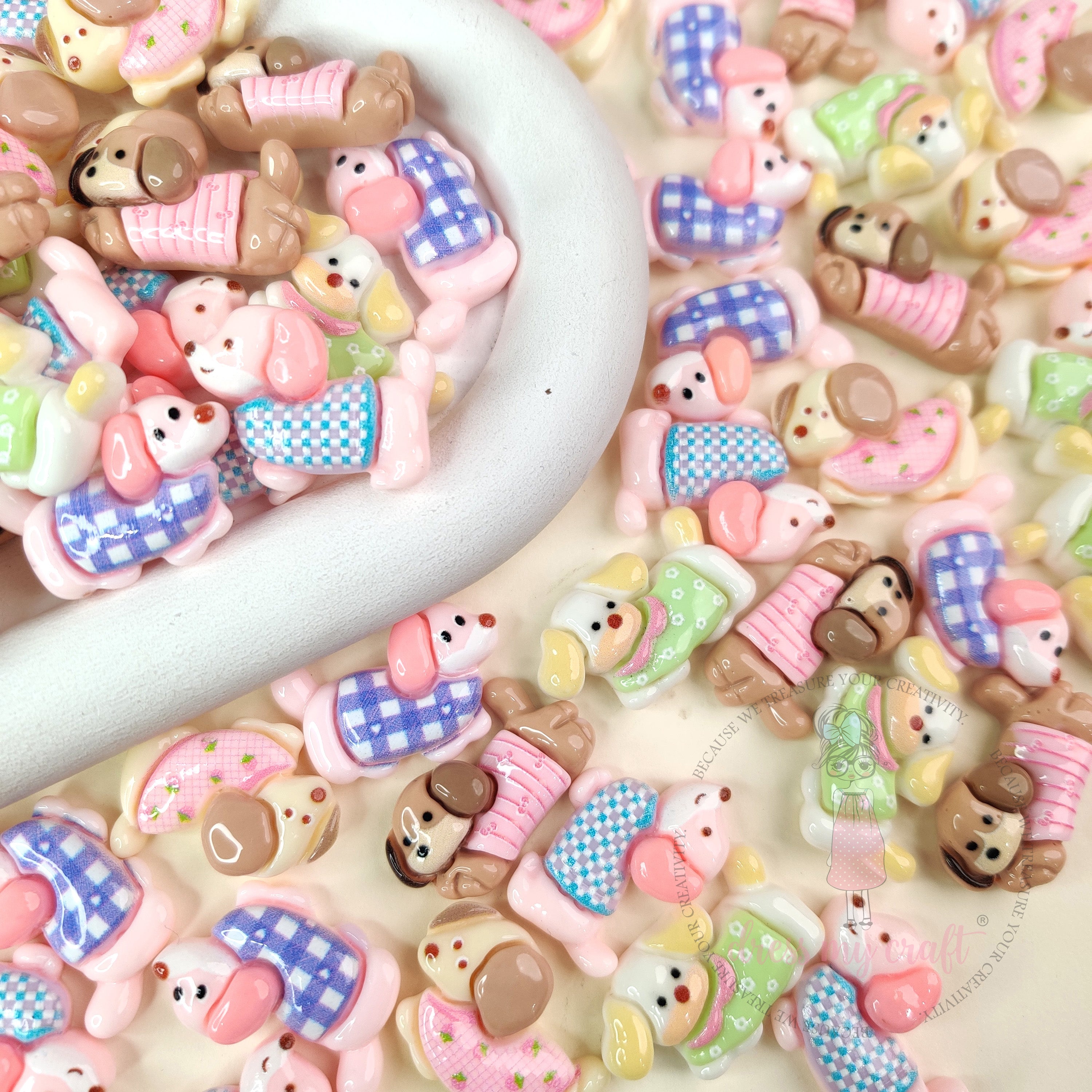 Pastel Puppy Cabochons